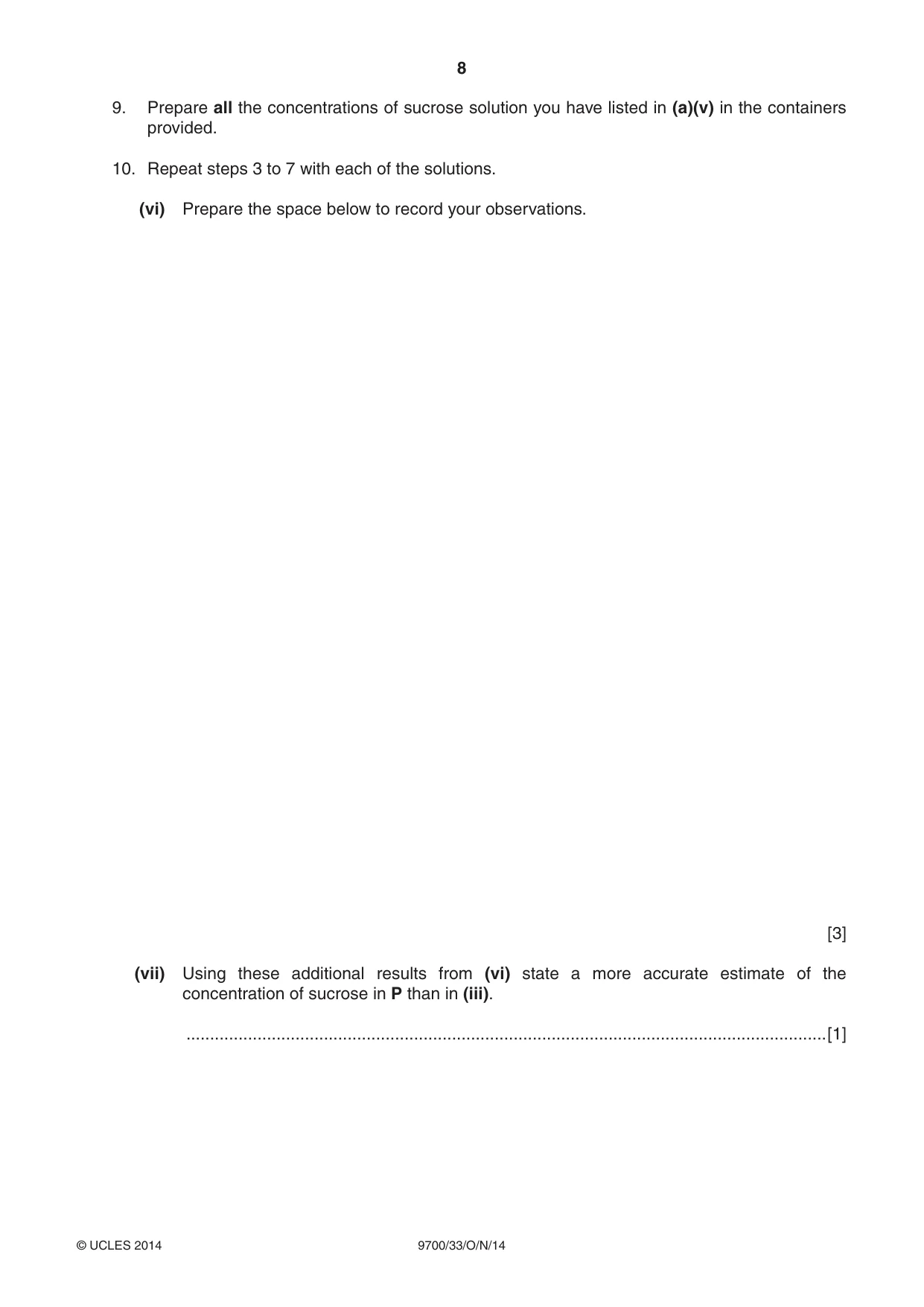 Cambridge A Level Biology 9700 2014 Oct/Nov Paper 3 · Variant 3 question paper, page 8 of 16