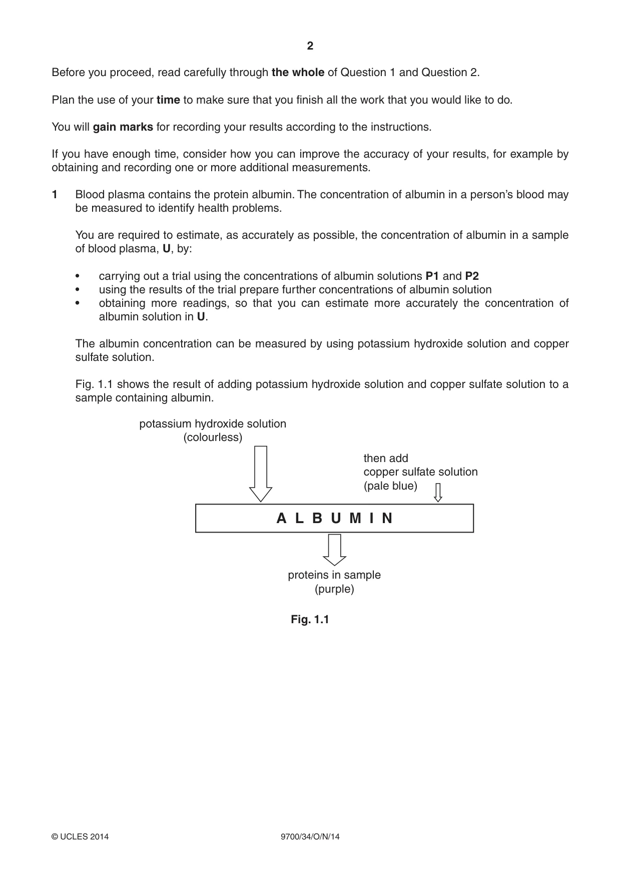Cambridge A Level Biology 9700 2014 Oct/Nov Paper 3 · Variant 4 question paper, page 2 of 16