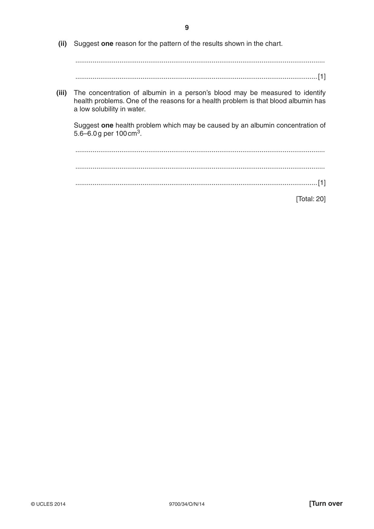 Cambridge A Level Biology 9700 2014 Oct/Nov Paper 3 · Variant 4 question paper, page 9 of 16
