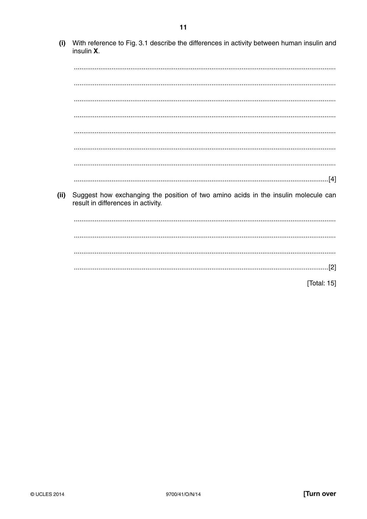 Cambridge A Level Biology 9700 2014 Oct/Nov Paper 4 · Variant 1 question paper, page 11 of 24