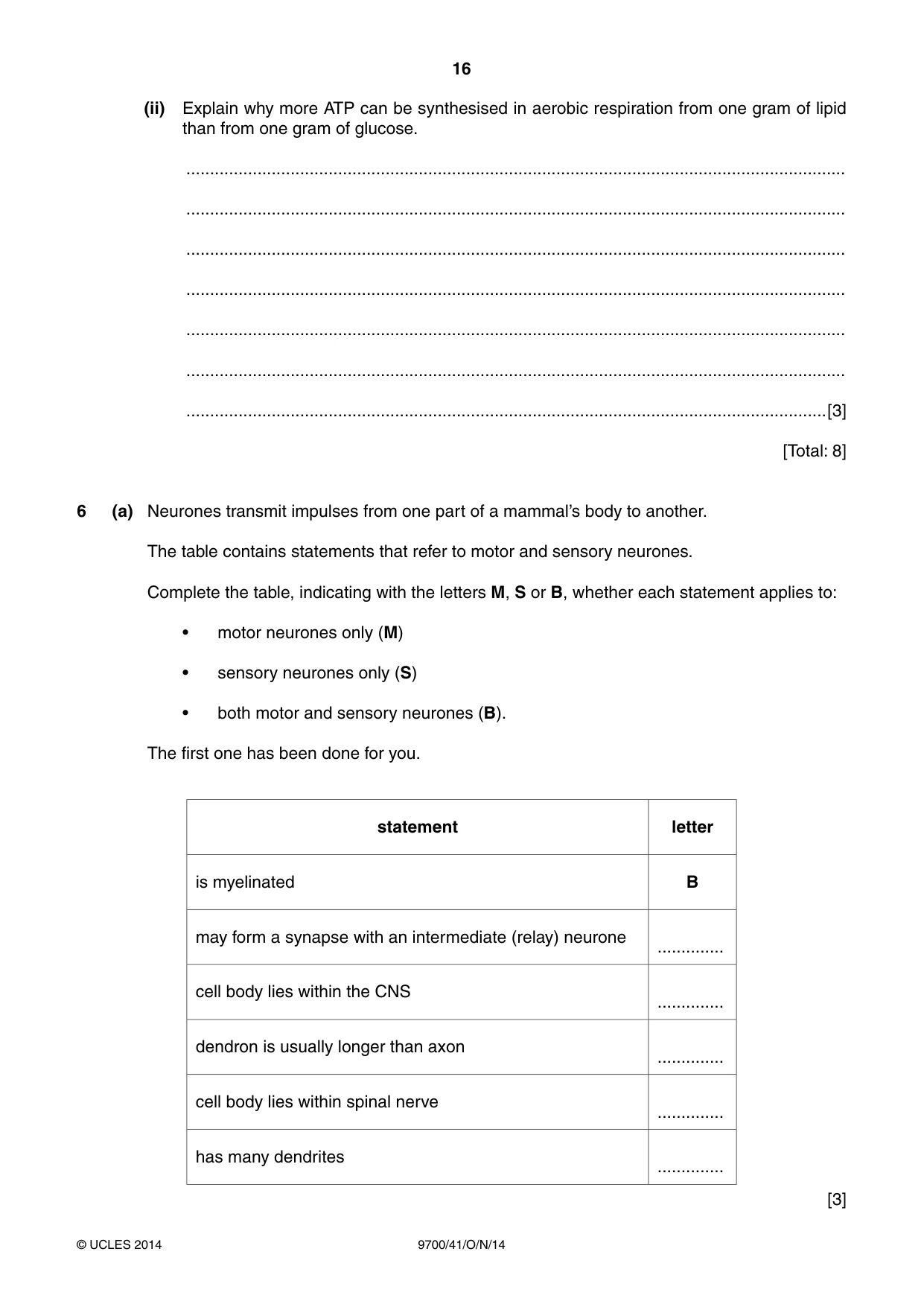 Cambridge A Level Biology 9700 2014 Oct/Nov Paper 4 · Variant 1 question paper, page 16 of 24