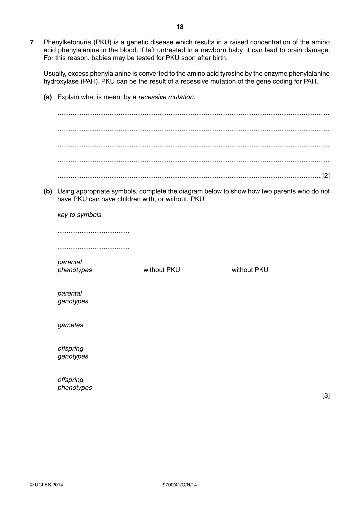 Cambridge A Level Biology 9700 2014 Oct/Nov Paper 4 · Variant 1 question paper, page 18 of 24