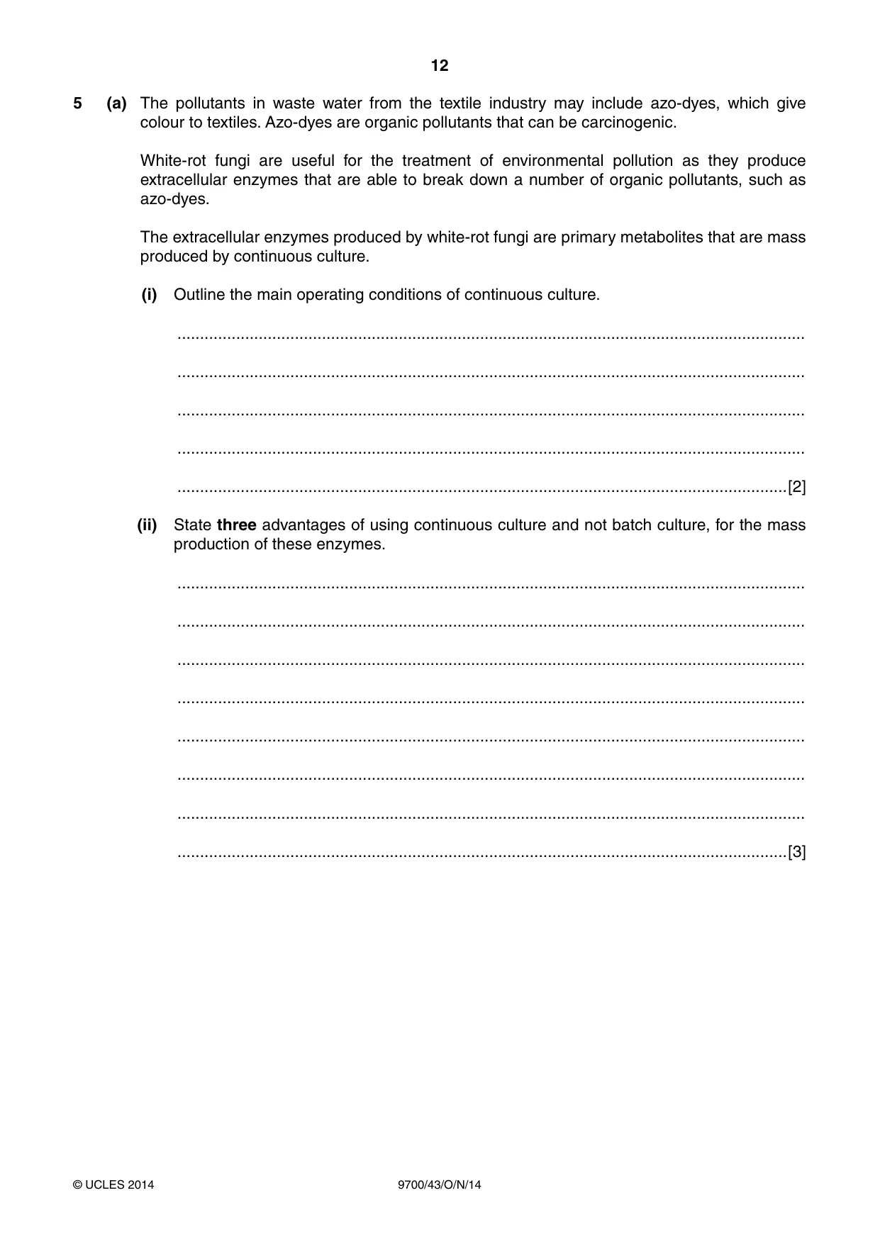 Cambridge A Level Biology 9700 2014 Oct/Nov Paper 4 · Variant 3 question paper, page 12 of 24