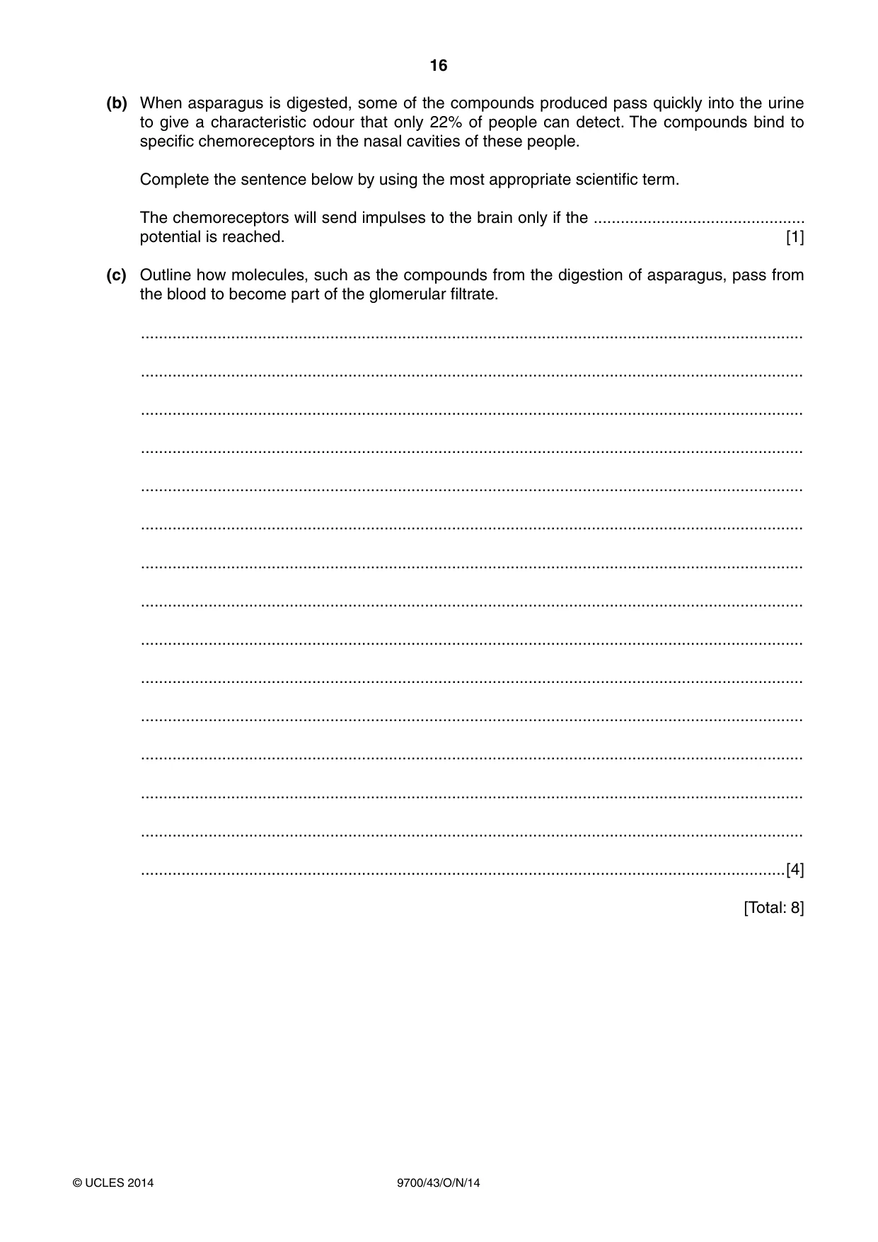 Cambridge A Level Biology 9700 2014 Oct/Nov Paper 4 · Variant 3 question paper, page 16 of 24