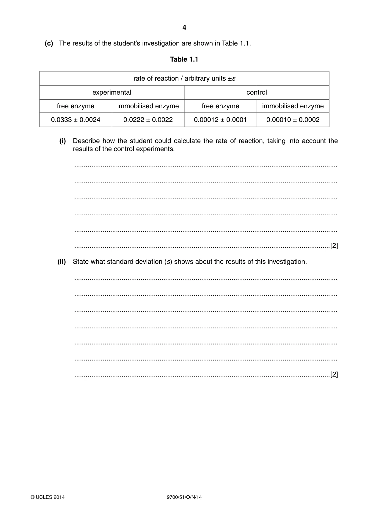 Cambridge A Level Biology 9700 2014 Oct/Nov Paper 5 · Variant 1 question paper, page 4 of 8