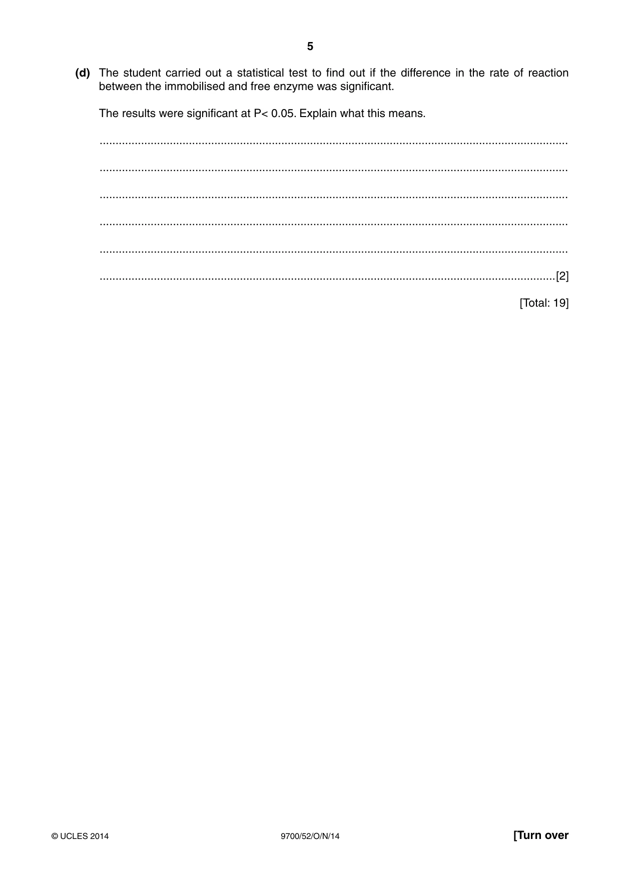Cambridge A Level Biology 9700 2014 Oct/Nov Paper 5 · Variant 2 question paper, page 5 of 8