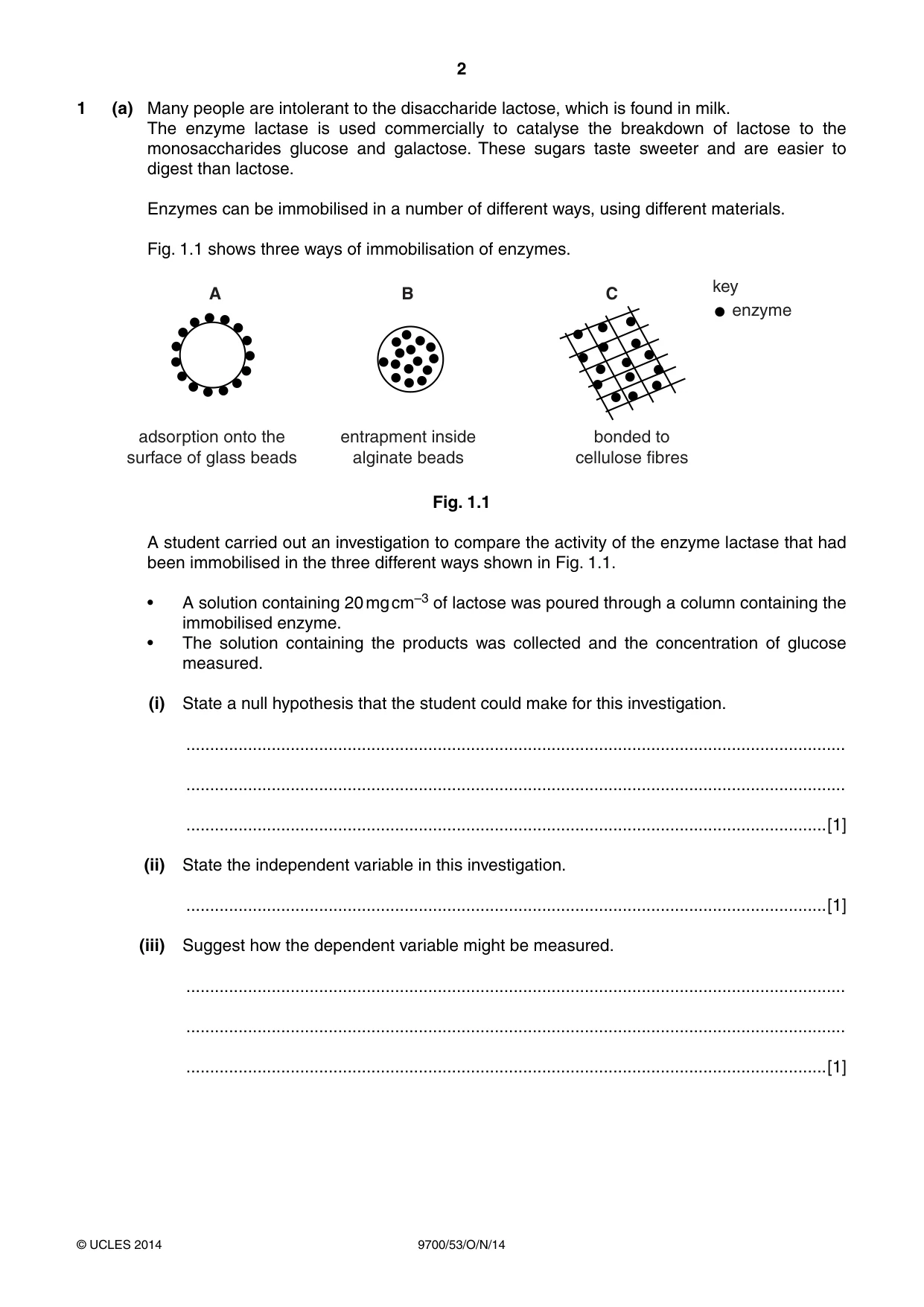 Cambridge A Level Biology 9700 2014 Oct/Nov Paper 5 · Variant 3 question paper, page 2 of 8