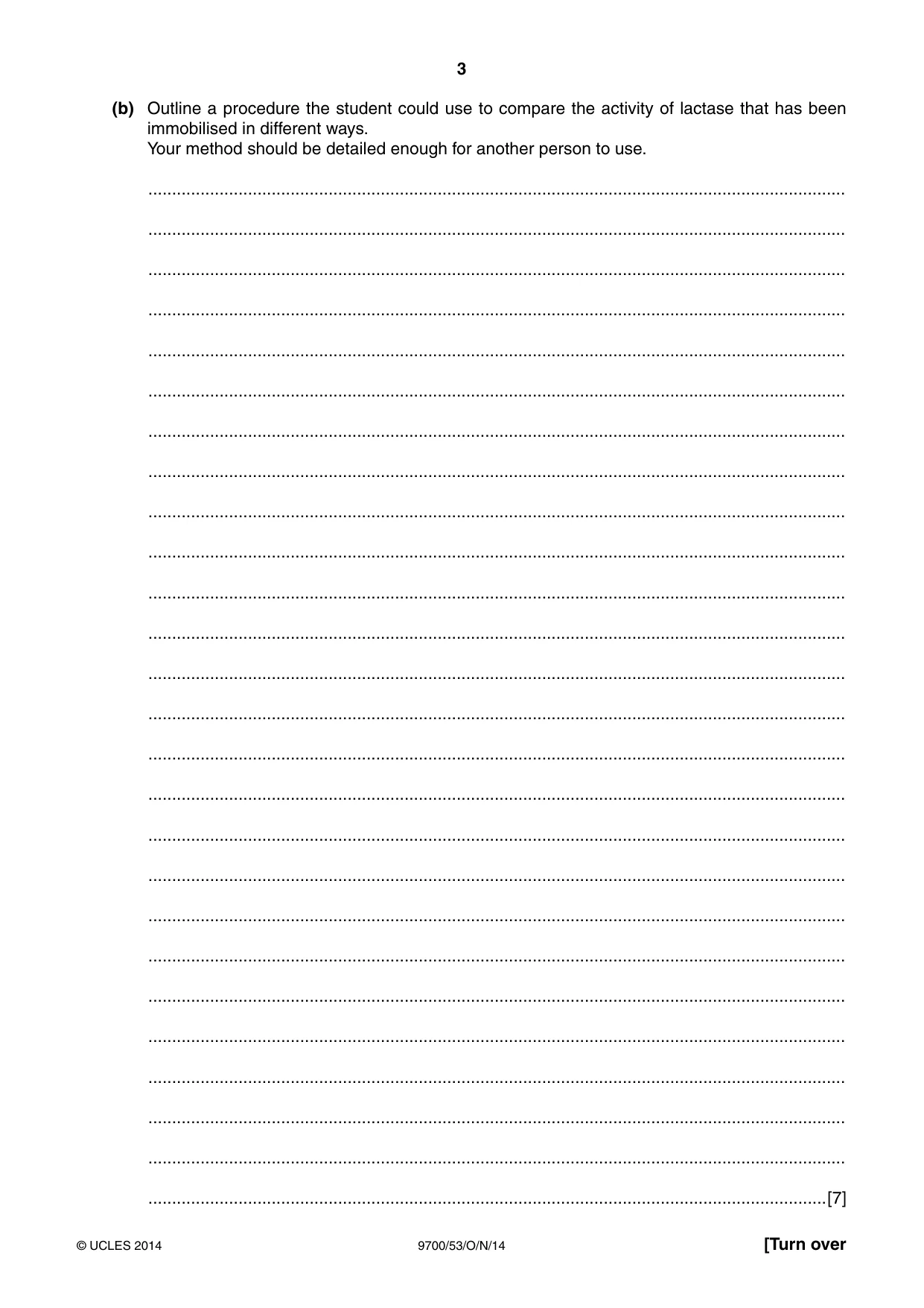 Cambridge A Level Biology 9700 2014 Oct/Nov Paper 5 · Variant 3 question paper, page 3 of 8
