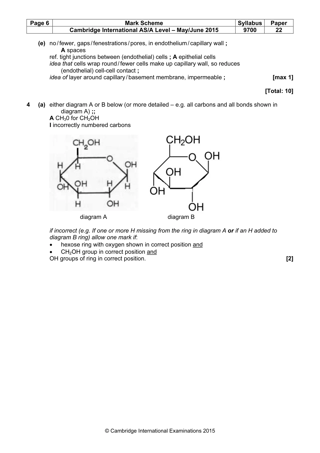 Mark scheme, page 6 of 10