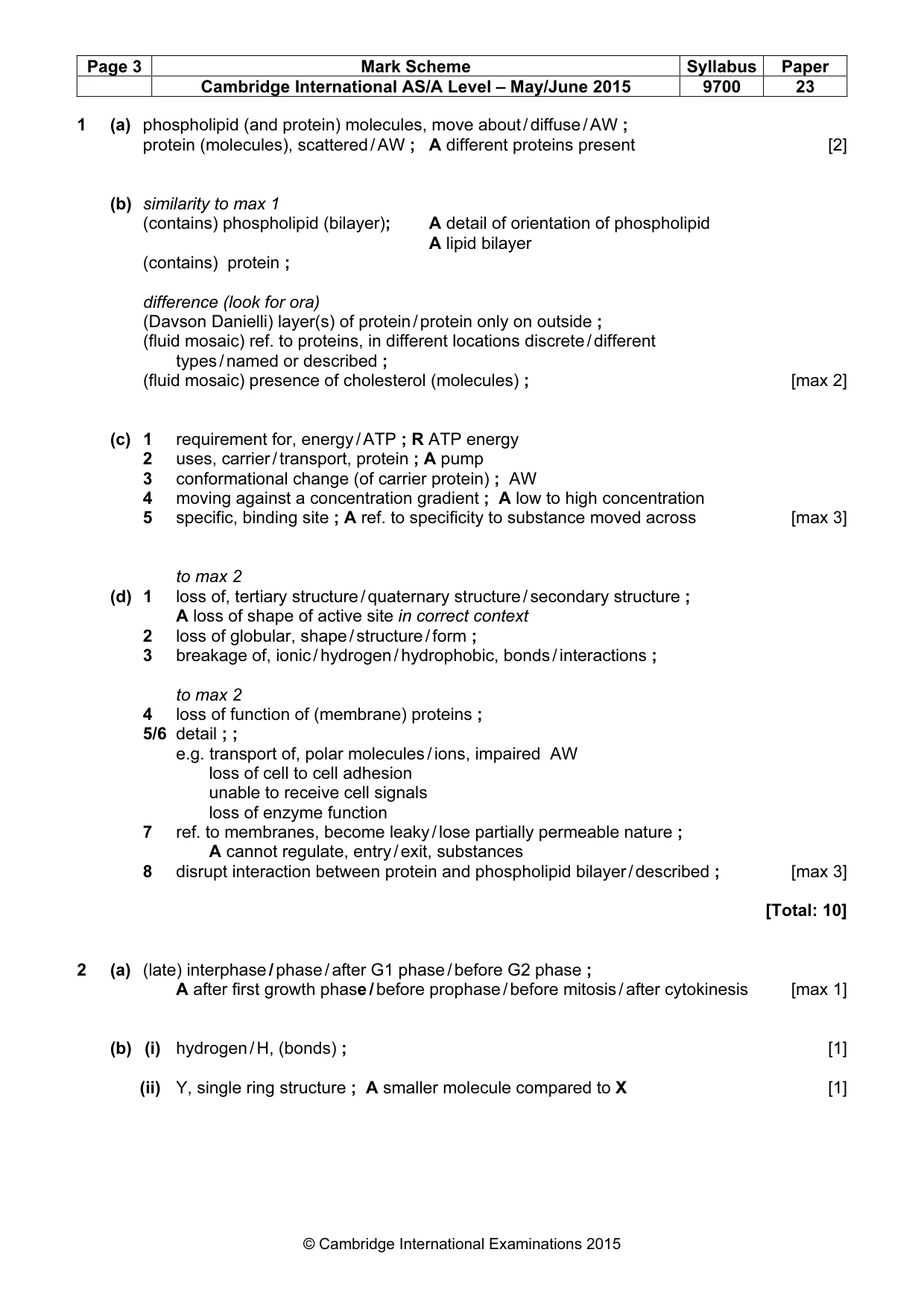 Mark scheme, page 3 of 7