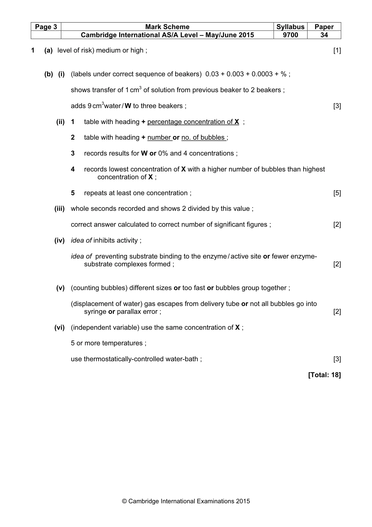 Mark scheme, page 3 of 4