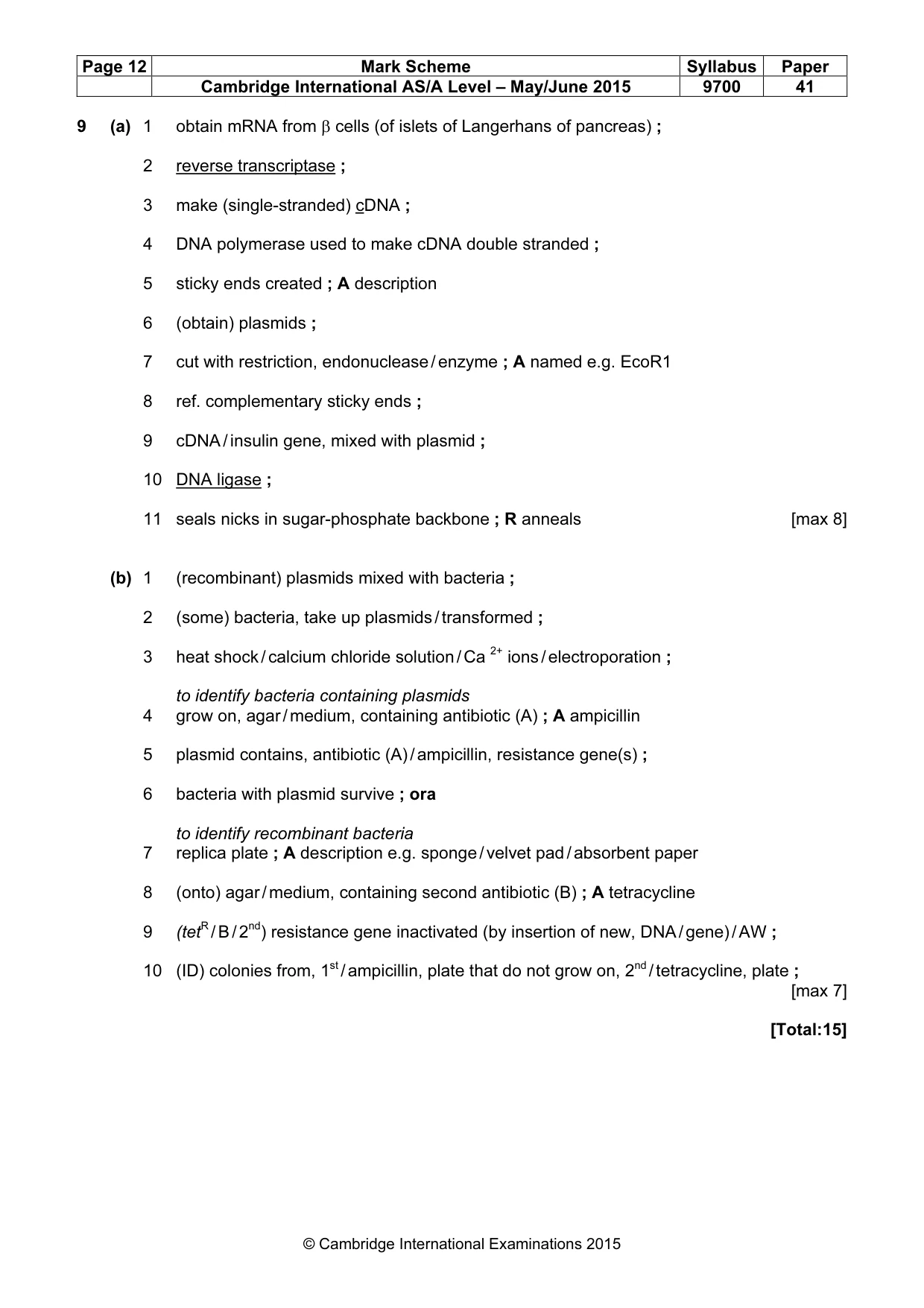 Mark scheme, page 12 of 13