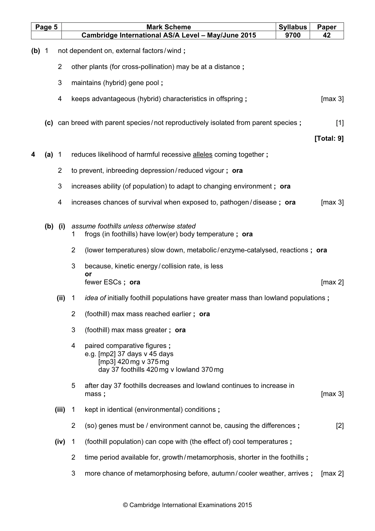 Mark scheme, page 5 of 11