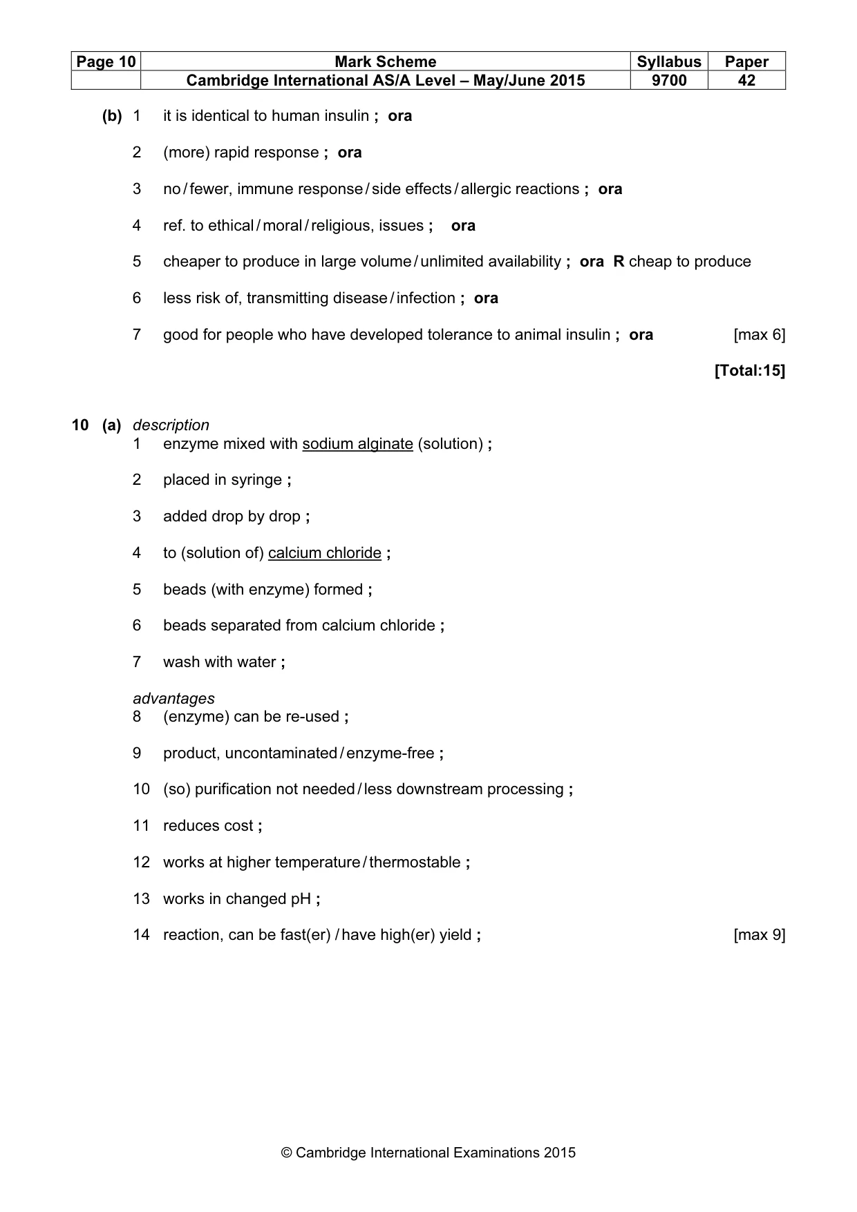 Mark scheme, page 10 of 11
