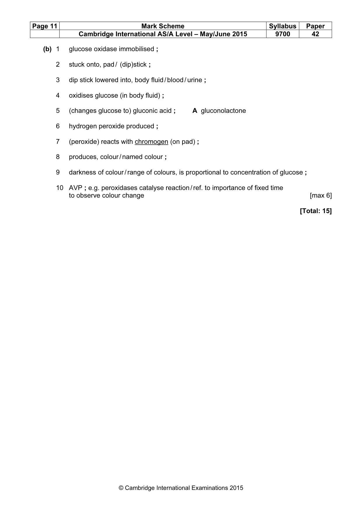 Mark scheme, page 11 of 11