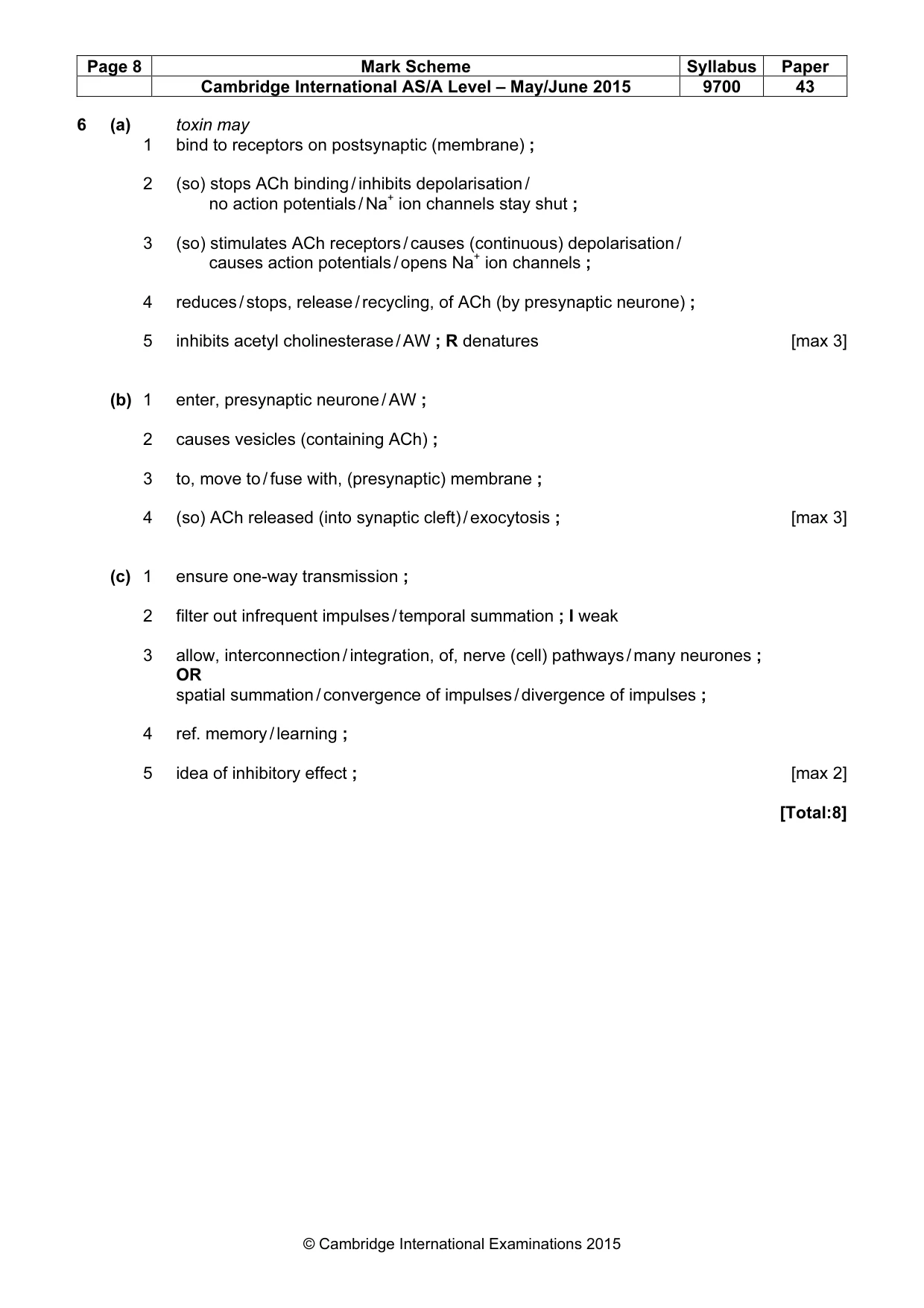 Mark scheme, page 8 of 13