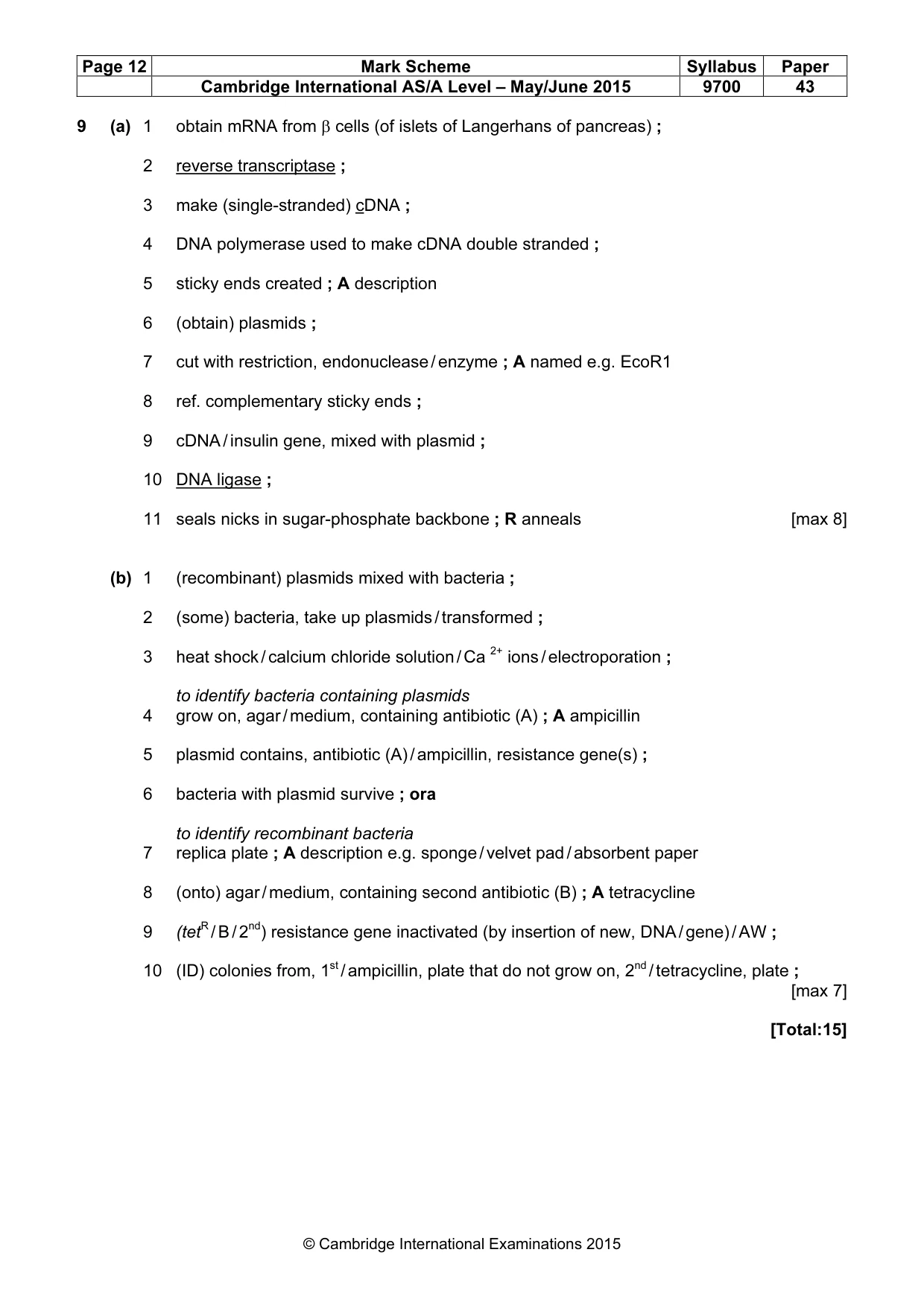 Mark scheme, page 12 of 13