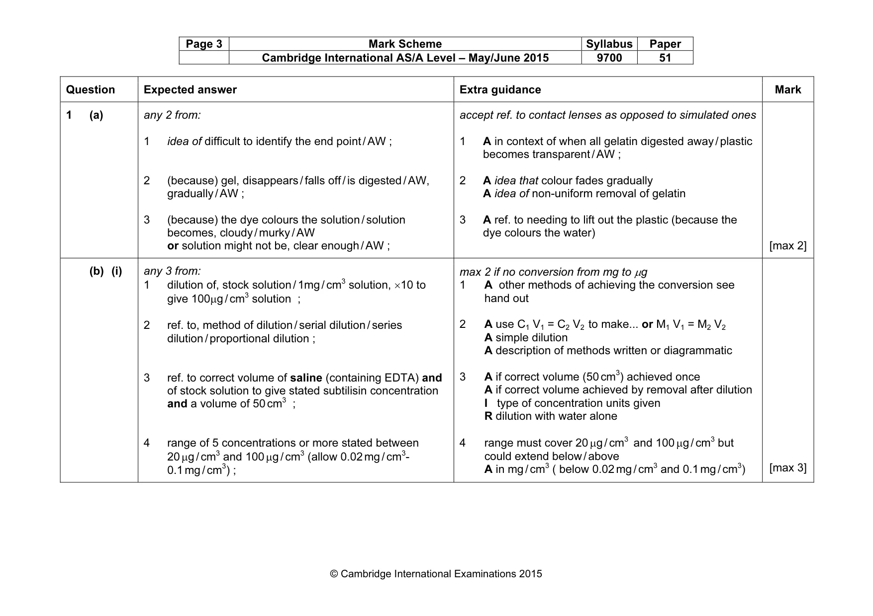 Mark scheme, page 3 of 10