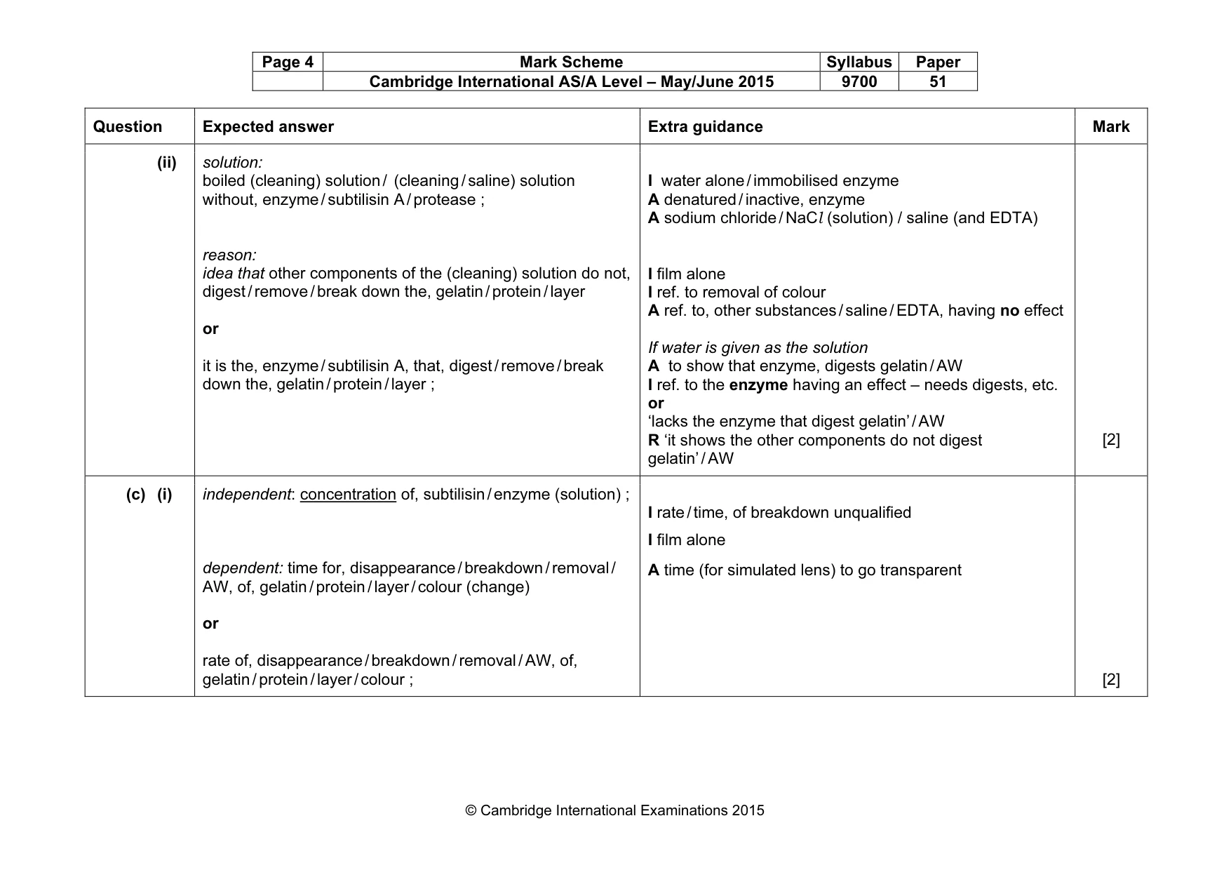 Mark scheme, page 4 of 10