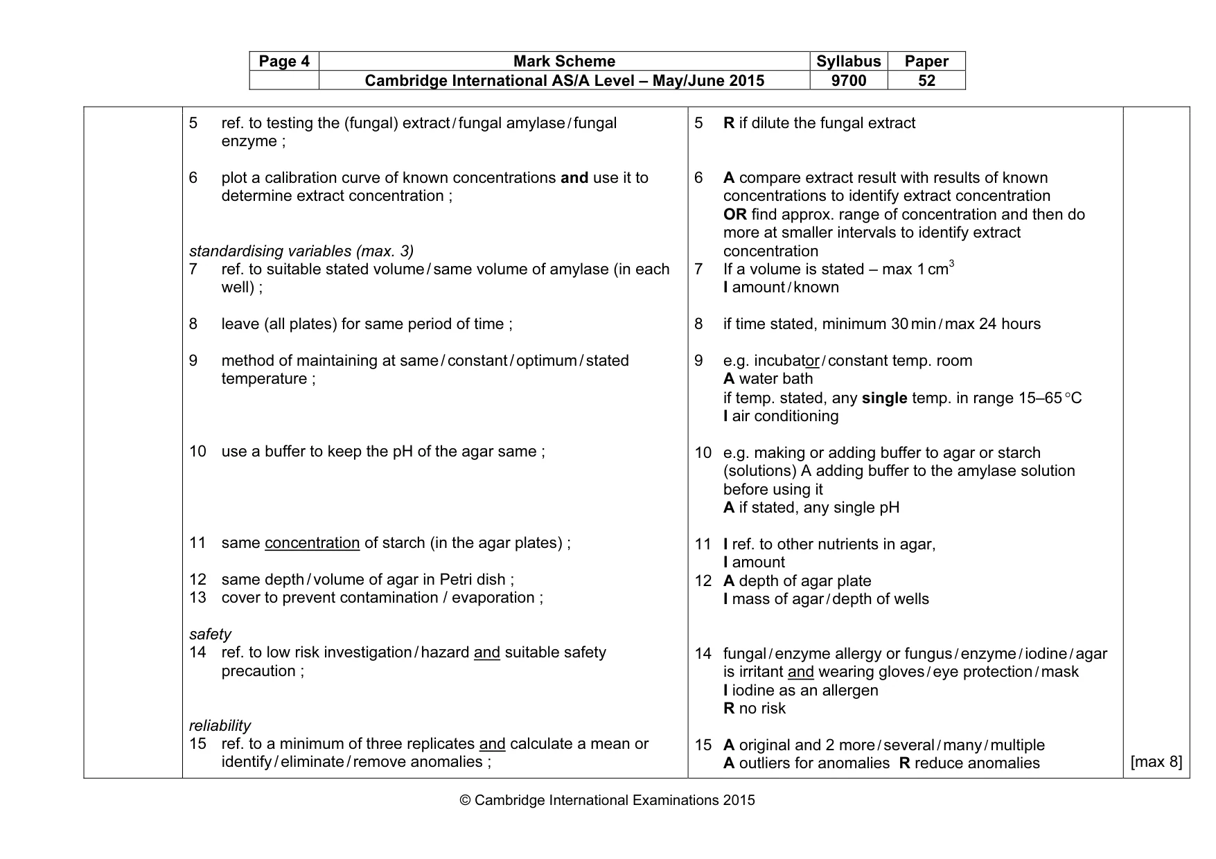 Mark scheme, page 4 of 8