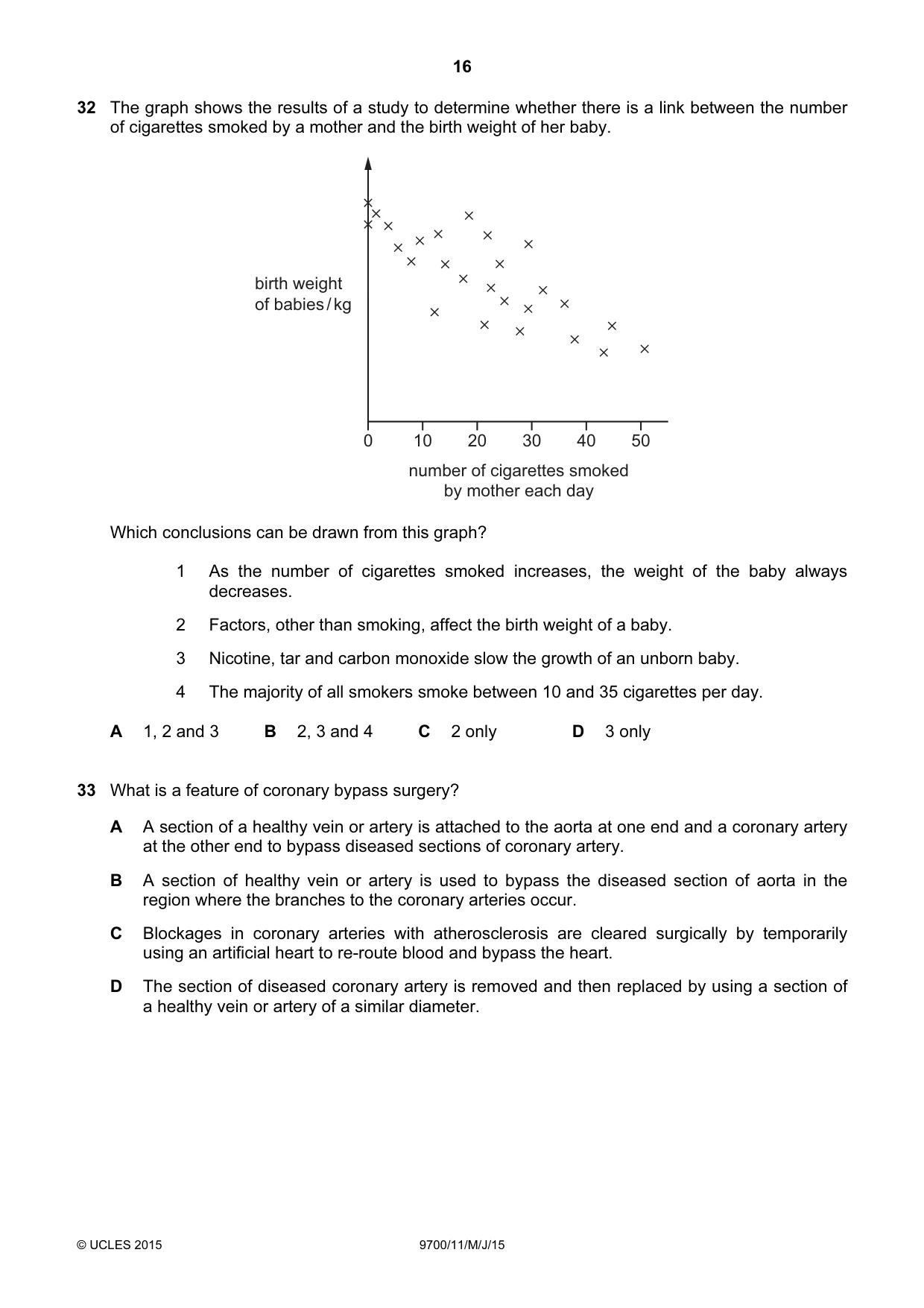 Cambridge A Level Biology 9700 2015 May/June Paper 1 · Variant 1 question paper, page 16 of 20