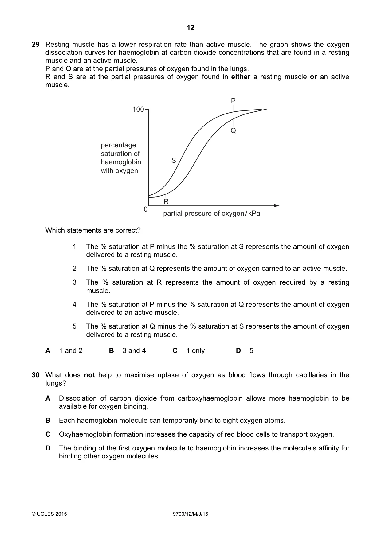 Cambridge A Level Biology 9700 2015 May/June Paper 1 · Variant 2 question paper, page 12 of 20