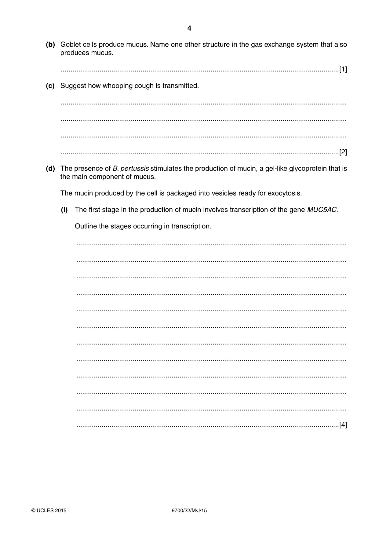 Cambridge A Level Biology 9700 2015 May/June Paper 2 · Variant 2 question paper, page 4 of 16