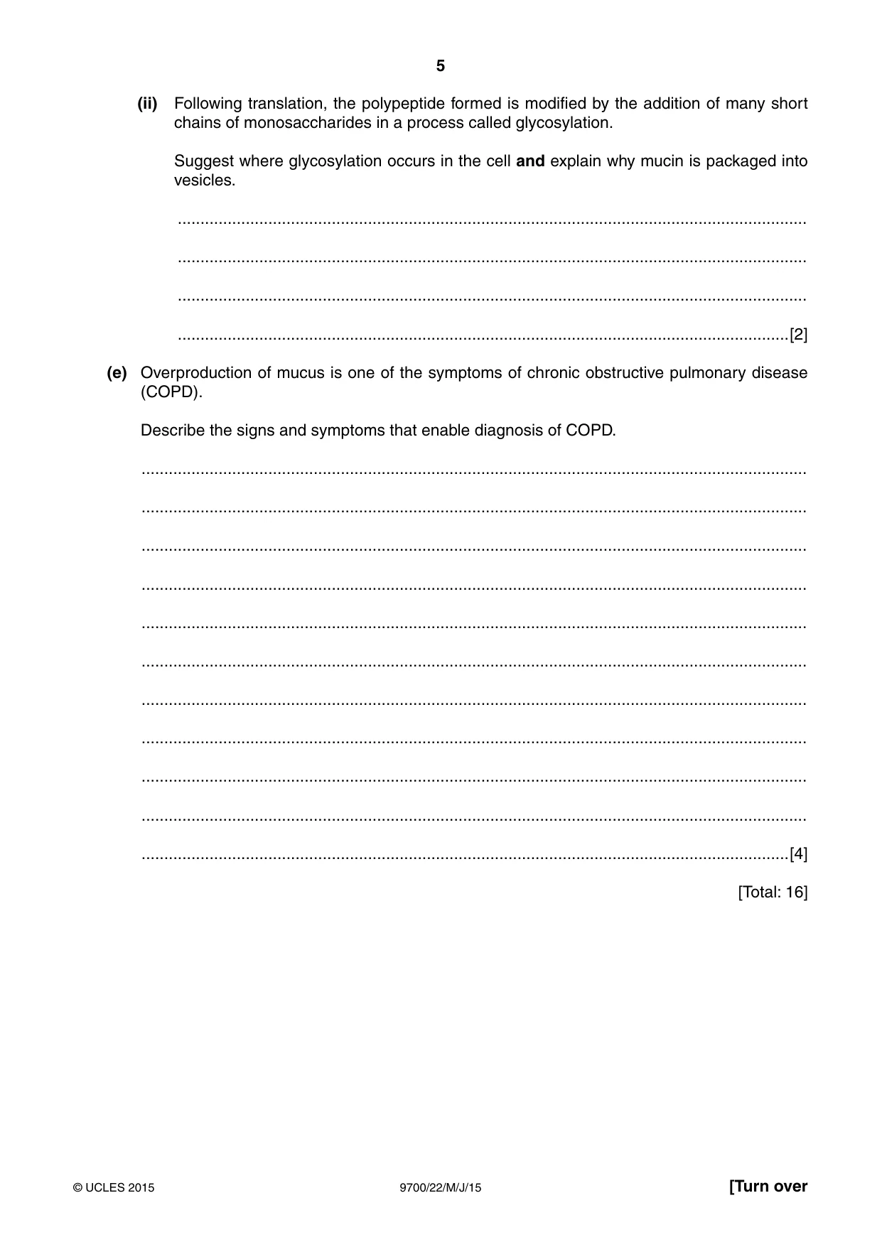 Cambridge A Level Biology 9700 2015 May/June Paper 2 · Variant 2 question paper, page 5 of 16