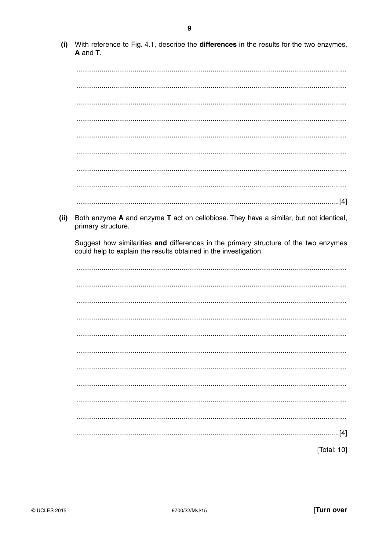 Cambridge A Level Biology 9700 2015 May/June Paper 2 · Variant 2 question paper, page 9 of 16