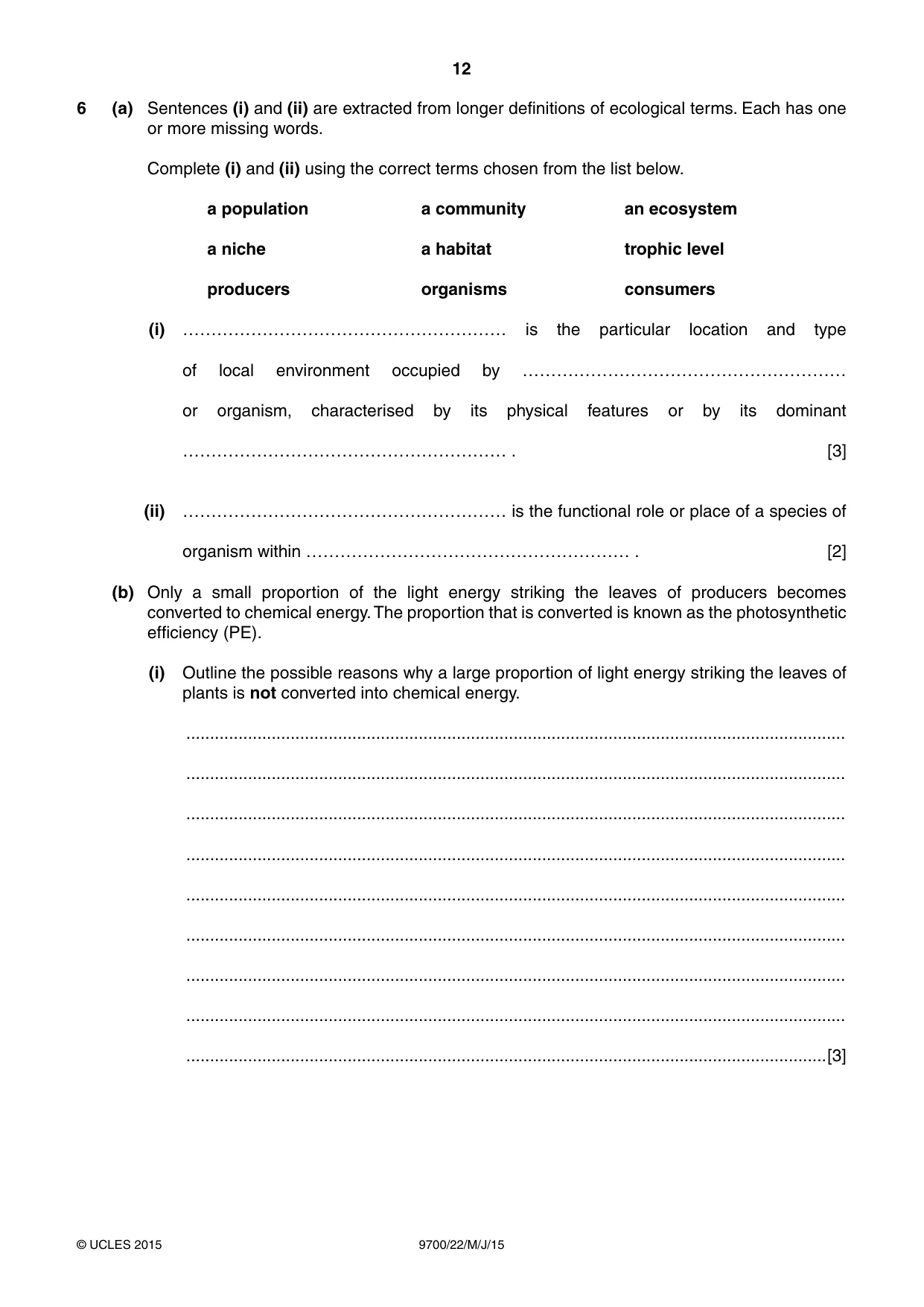 Cambridge A Level Biology 9700 2015 May/June Paper 2 · Variant 2 question paper, page 12 of 16