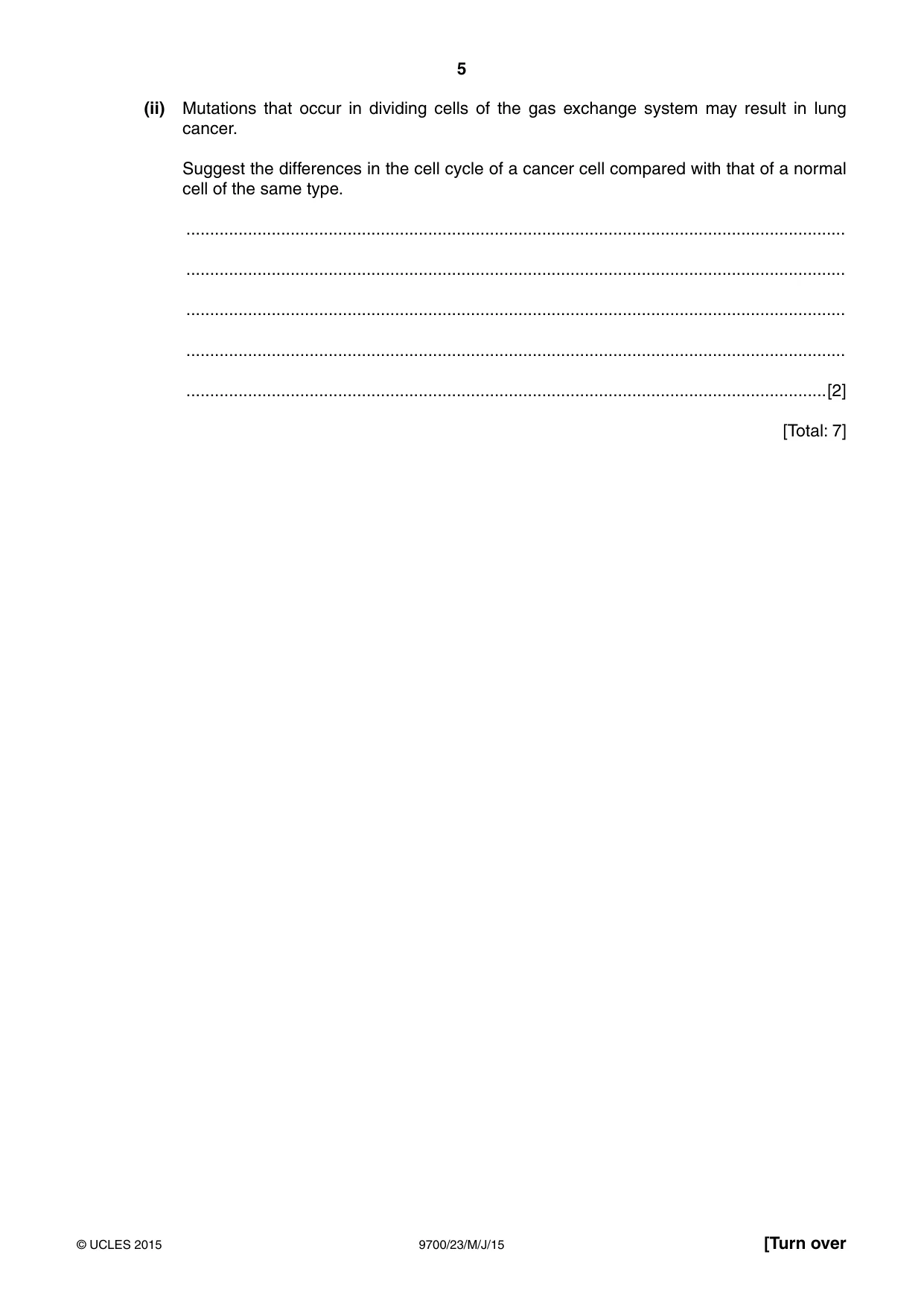 Cambridge A Level Biology 9700 2015 May/June Paper 2 · Variant 3 question paper, page 5 of 16