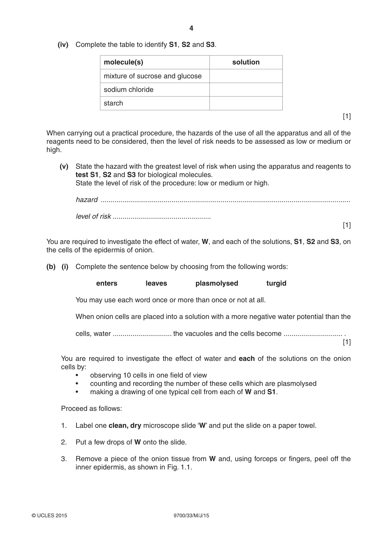 Cambridge A Level Biology 9700 2015 May/June Paper 3 · Variant 3 question paper, page 4 of 16
