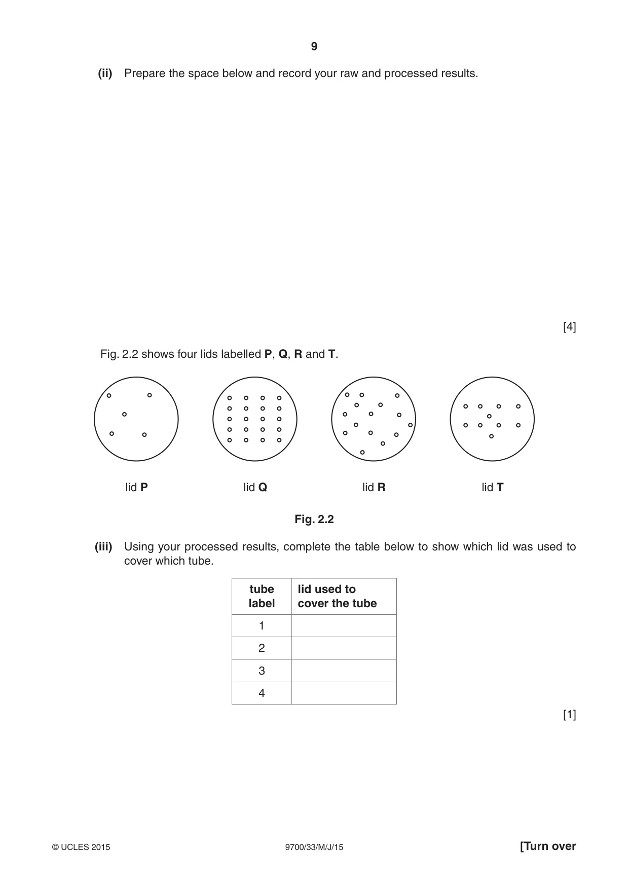 Cambridge A Level Biology 9700 2015 May/June Paper 3 · Variant 3 question paper, page 9 of 16