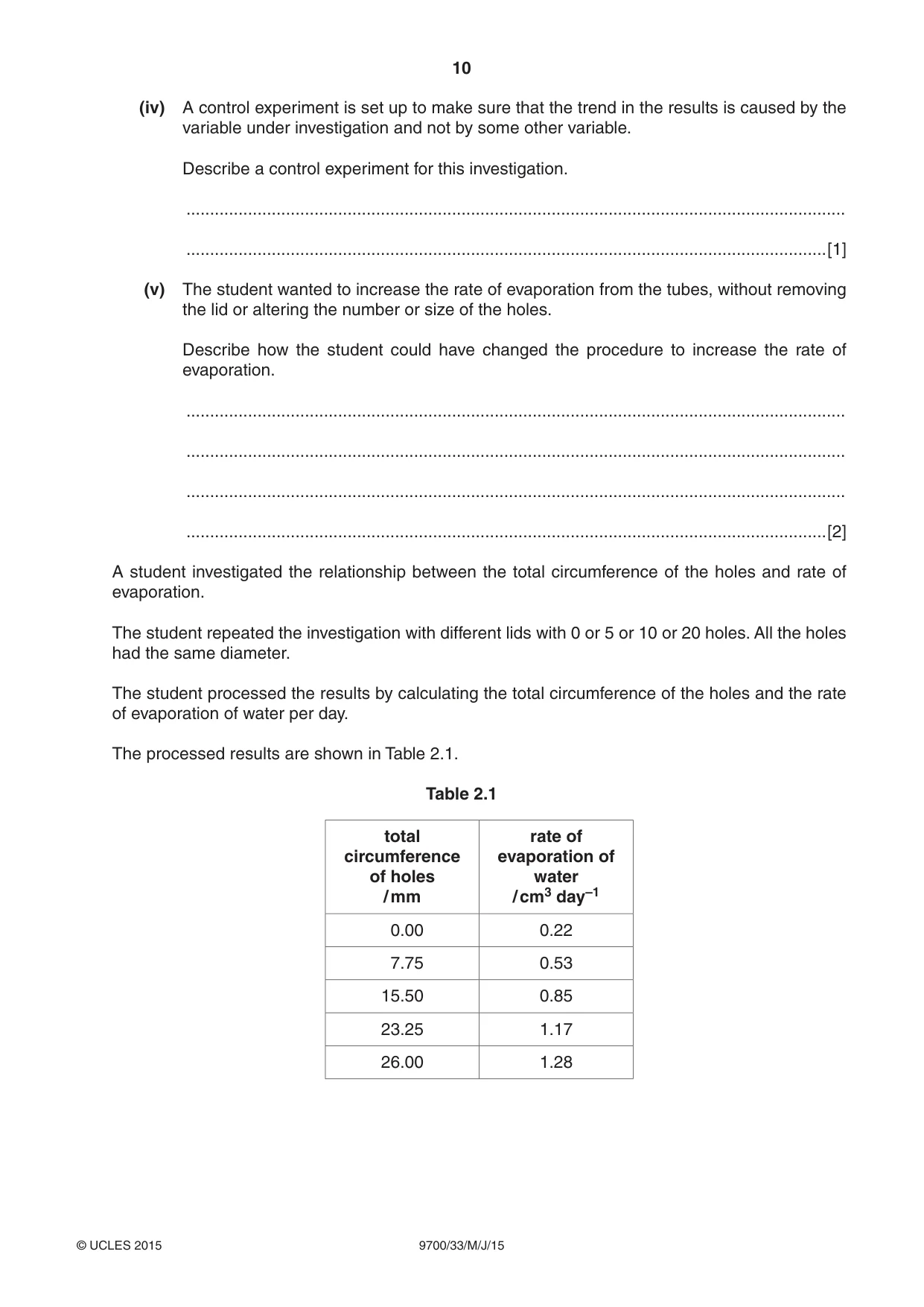 Cambridge A Level Biology 9700 2015 May/June Paper 3 · Variant 3 question paper, page 10 of 16