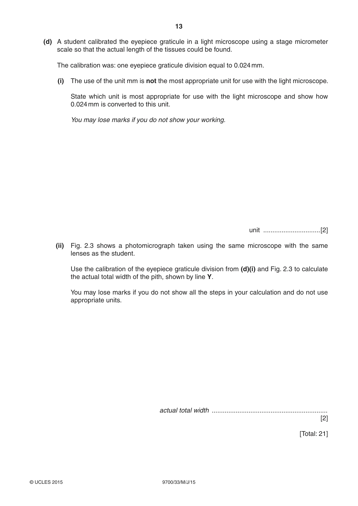 Cambridge A Level Biology 9700 2015 May/June Paper 3 · Variant 3 question paper, page 13 of 16