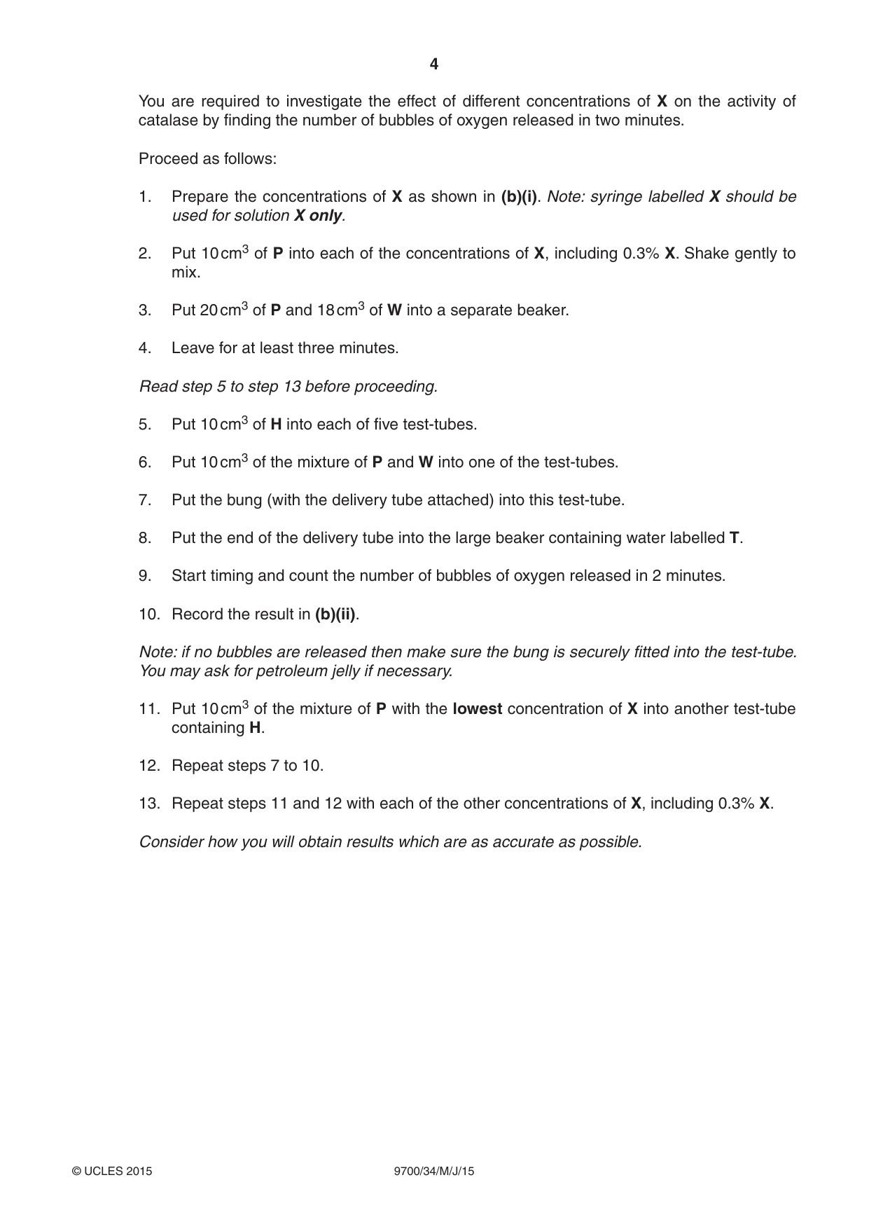 Cambridge A Level Biology 9700 2015 May/June Paper 3 · Variant 4 question paper, page 4 of 12