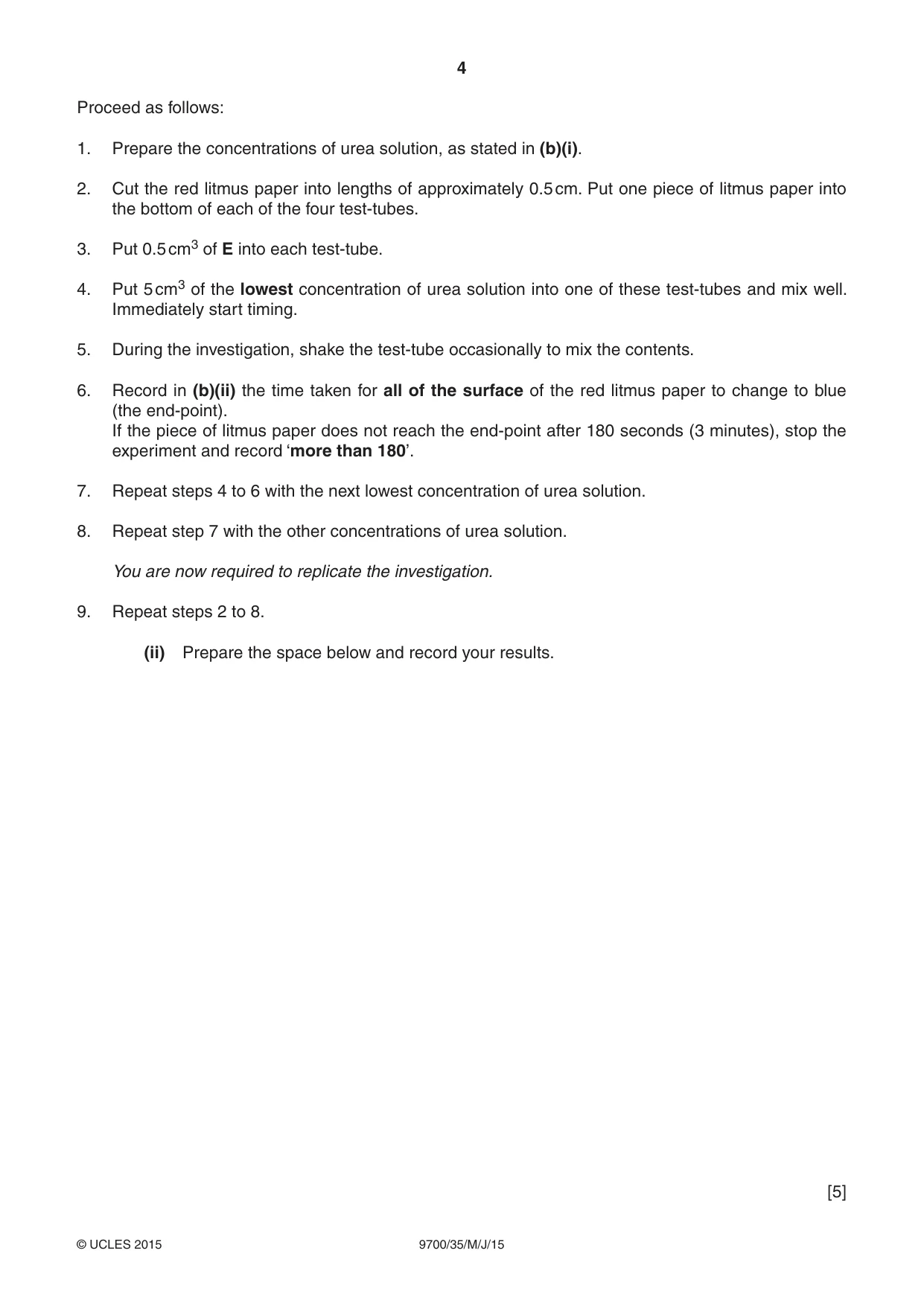 Cambridge A Level Biology 9700 2015 May/June Paper 3 · Variant 5 question paper, page 4 of 12