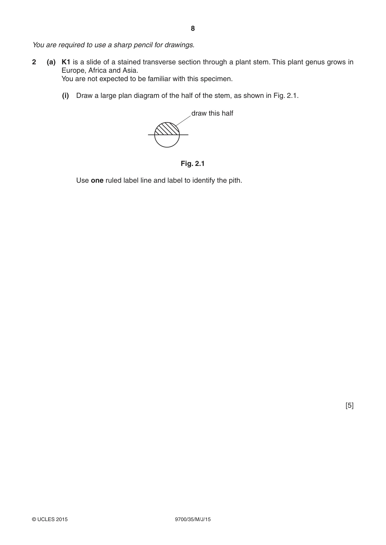 Cambridge A Level Biology 9700 2015 May/June Paper 3 · Variant 5 question paper, page 8 of 12
