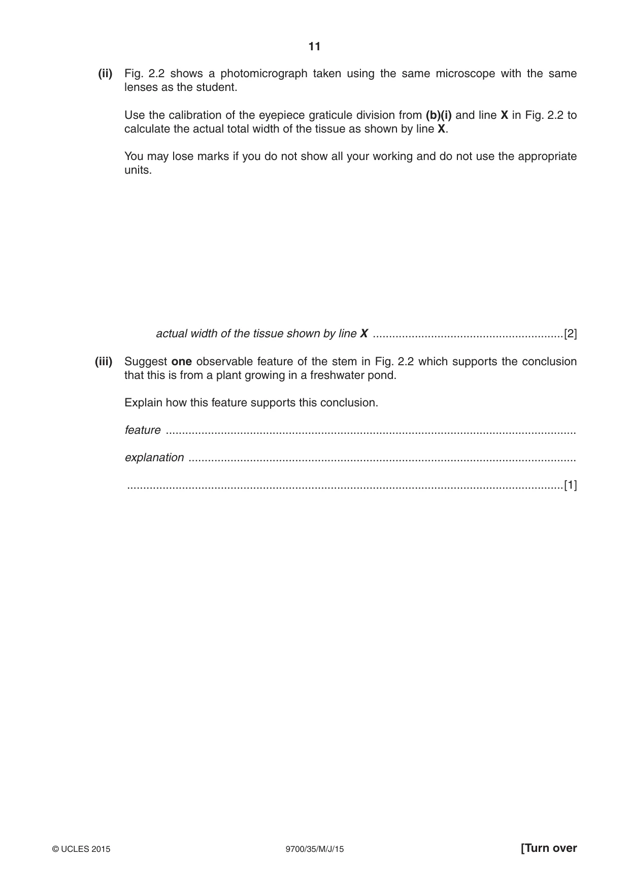 Cambridge A Level Biology 9700 2015 May/June Paper 3 · Variant 5 question paper, page 11 of 12