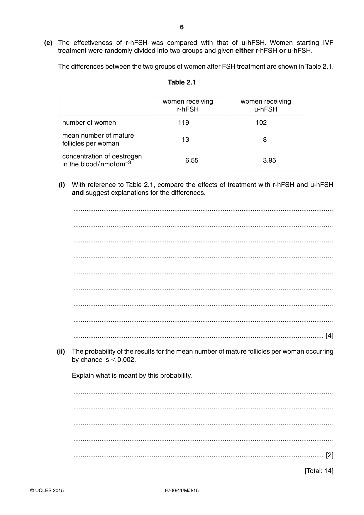 Cambridge A Level Biology 9700 2015 May/June Paper 4 · Variant 1 question paper, page 6 of 24