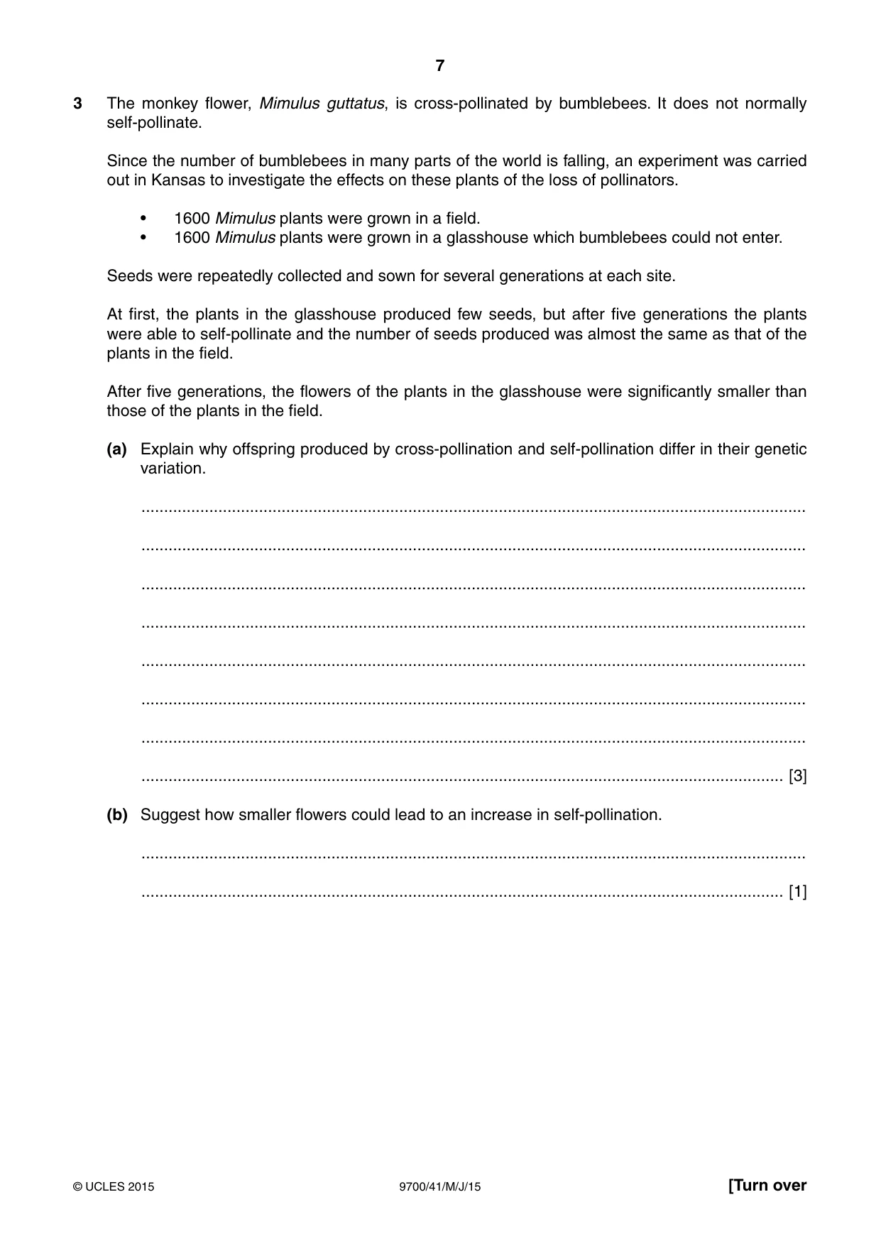 Cambridge A Level Biology 9700 2015 May/June Paper 4 · Variant 1 question paper, page 7 of 24