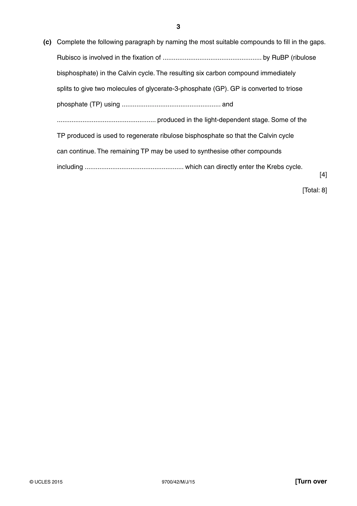 Cambridge A Level Biology 9700 2015 May/June Paper 4 · Variant 2 question paper, page 3 of 24