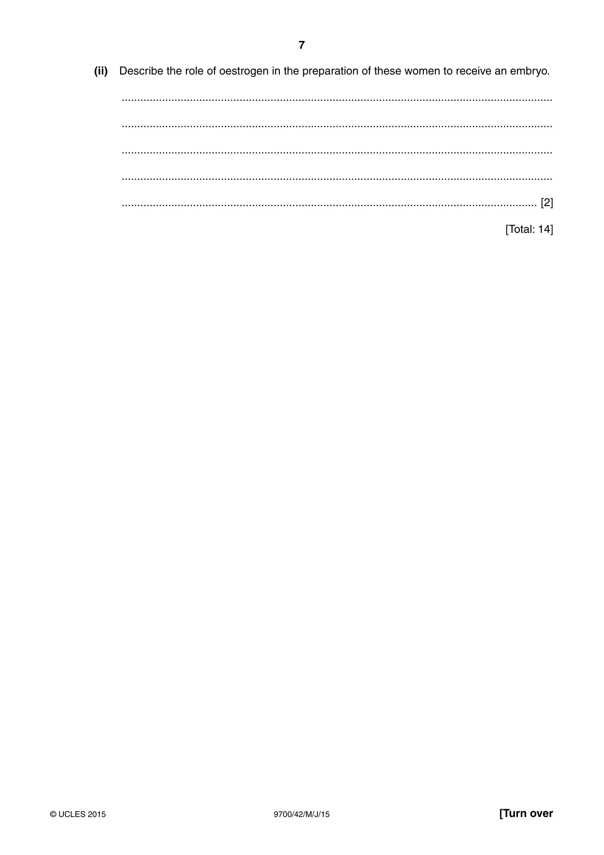 Cambridge A Level Biology 9700 2015 May/June Paper 4 · Variant 2 question paper, page 7 of 24