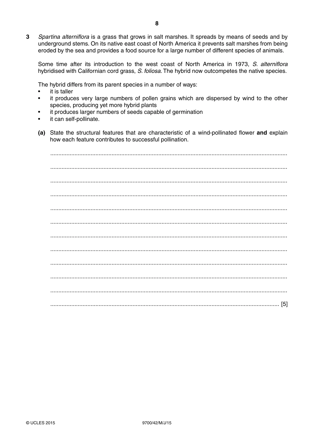 Cambridge A Level Biology 9700 2015 May/June Paper 4 · Variant 2 question paper, page 8 of 24