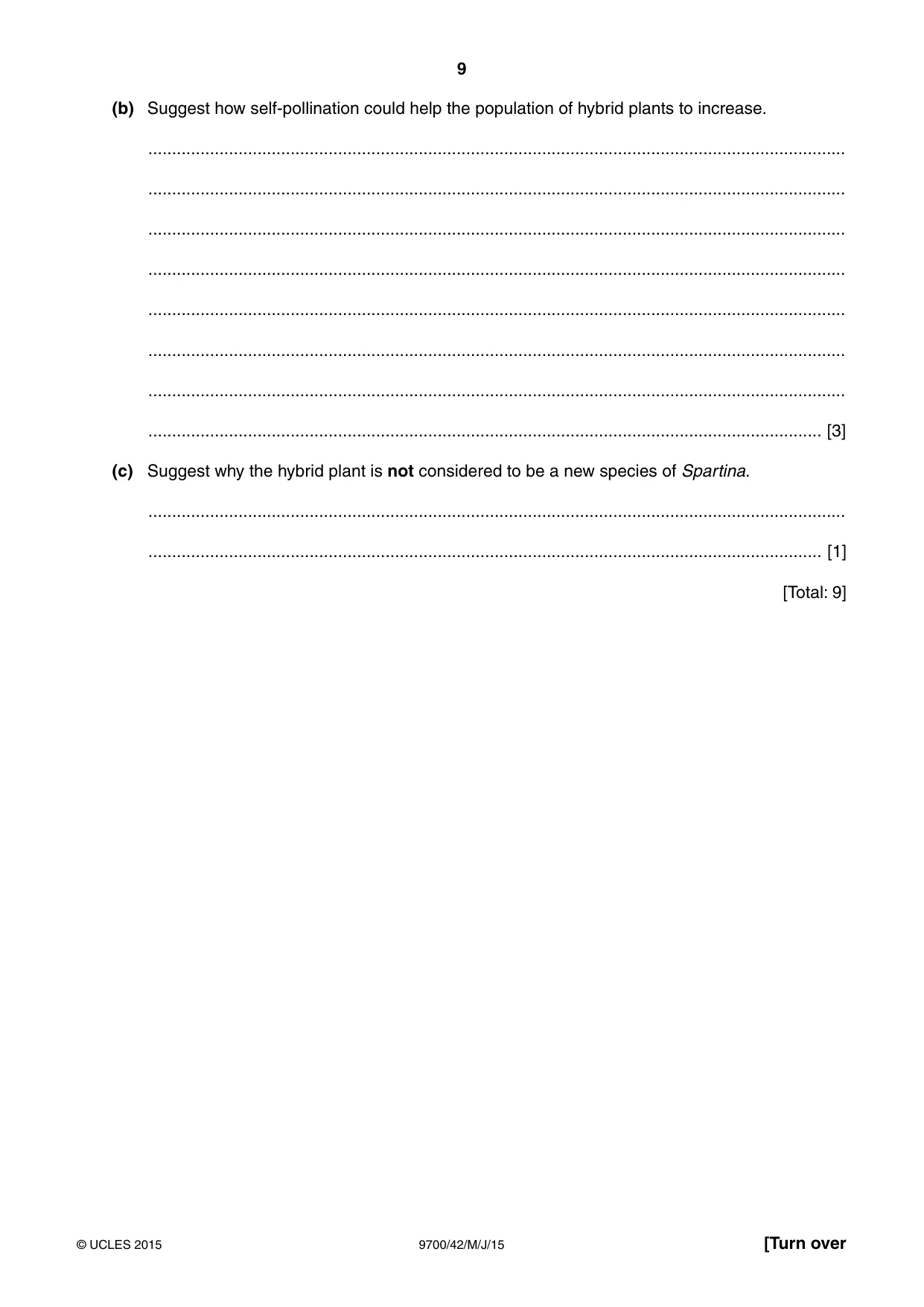 Cambridge A Level Biology 9700 2015 May/June Paper 4 · Variant 2 question paper, page 9 of 24