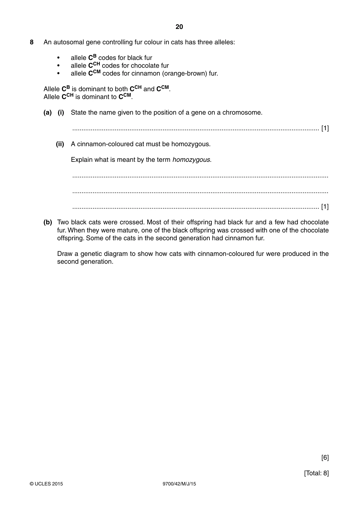 Cambridge A Level Biology 9700 2015 May/June Paper 4 · Variant 2 question paper, page 20 of 24