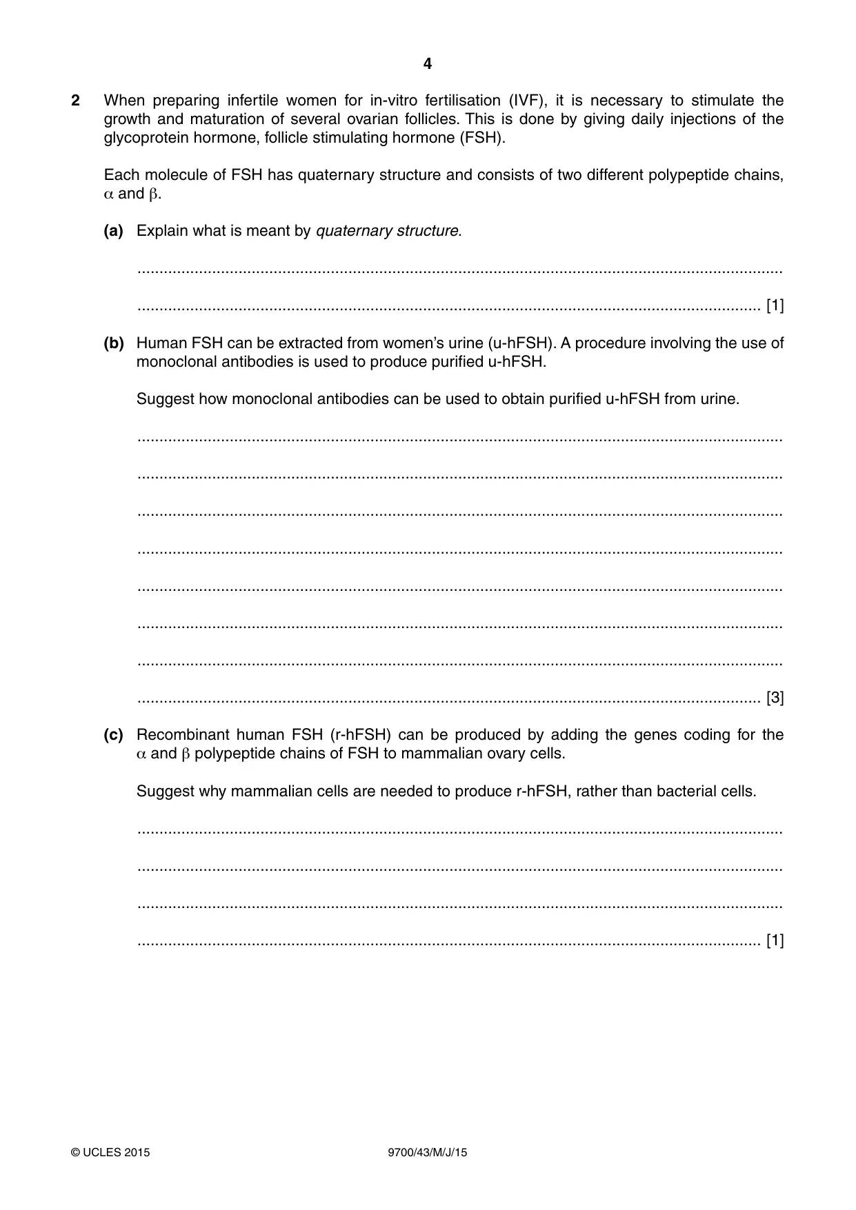 Cambridge A Level Biology 9700 2015 May/June Paper 4 · Variant 3 question paper, page 4 of 24