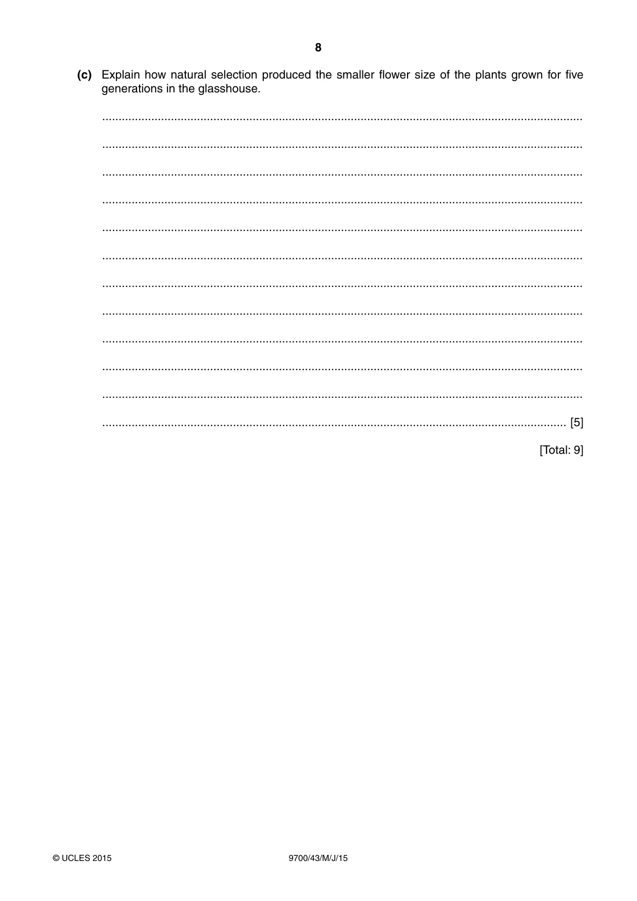 Cambridge A Level Biology 9700 2015 May/June Paper 4 · Variant 3 question paper, page 8 of 24