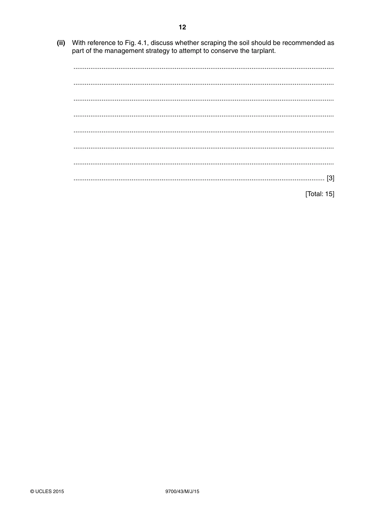Cambridge A Level Biology 9700 2015 May/June Paper 4 · Variant 3 question paper, page 12 of 24