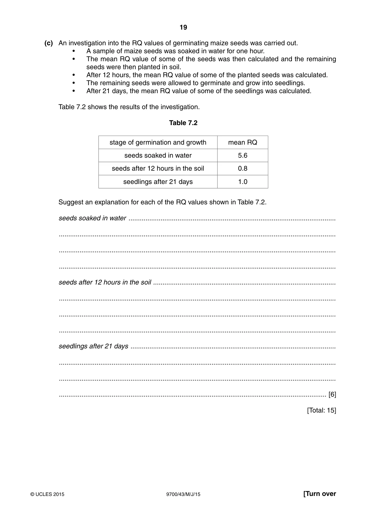 Cambridge A Level Biology 9700 2015 May/June Paper 4 · Variant 3 question paper, page 19 of 24